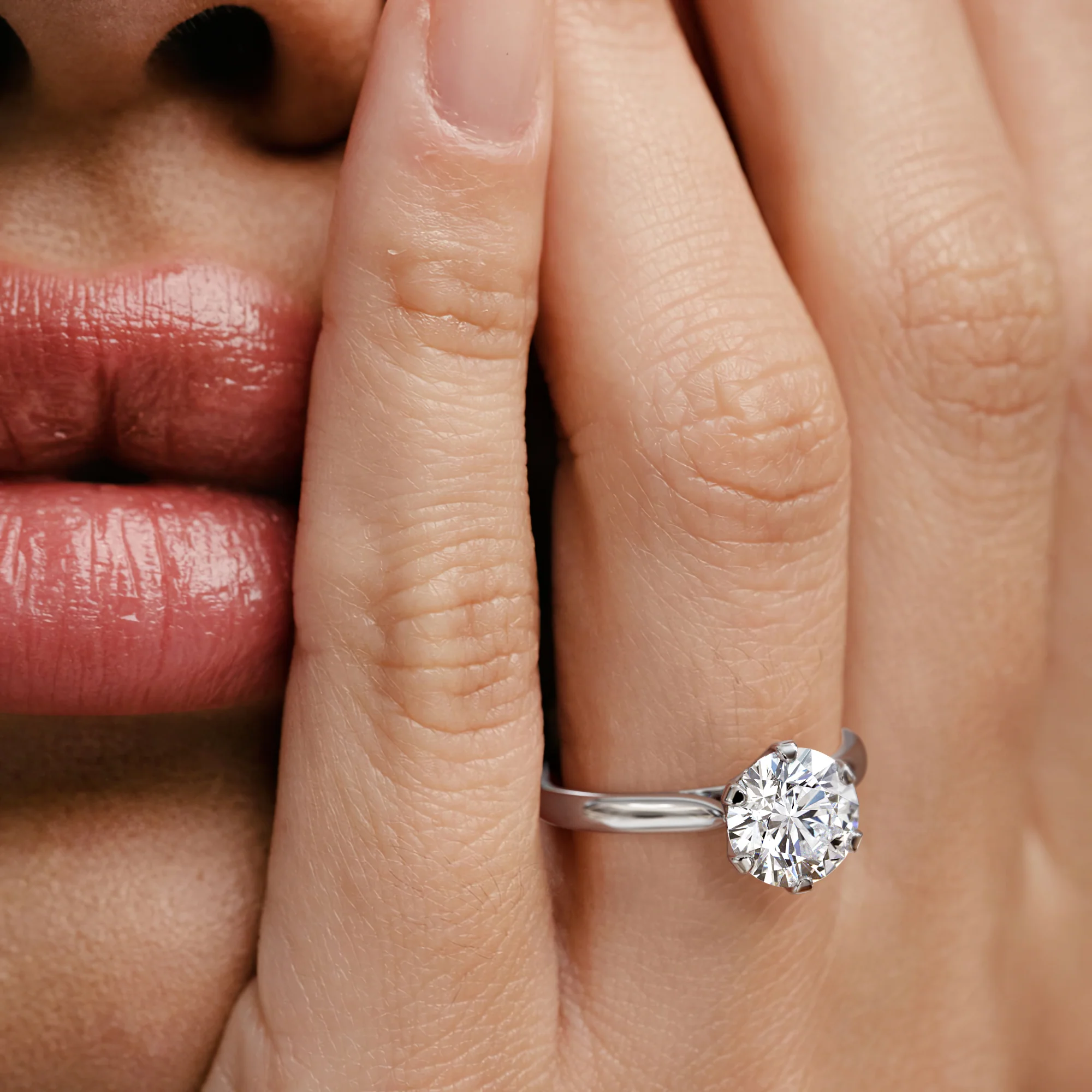2 Ct Diamond Engagement Ring High Set Chloe Lab F/VS1 18K White Gold - Image 4