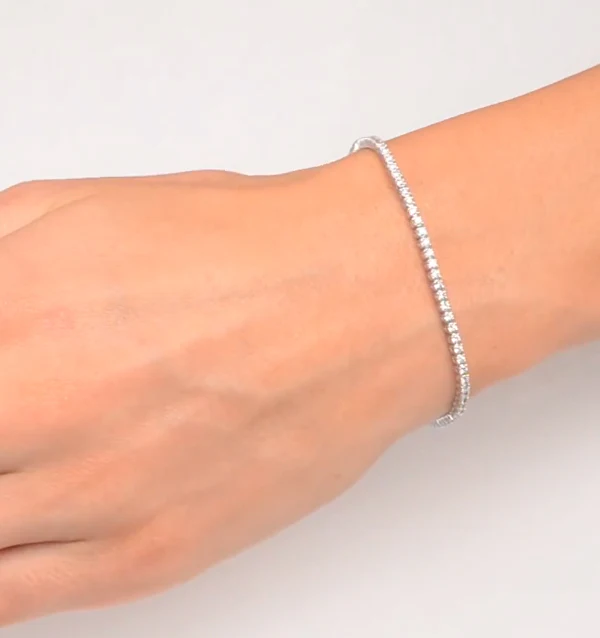 2ct Tennis Bracelet Lab Diamonds Claw Set in 9K White Gold - Image 5