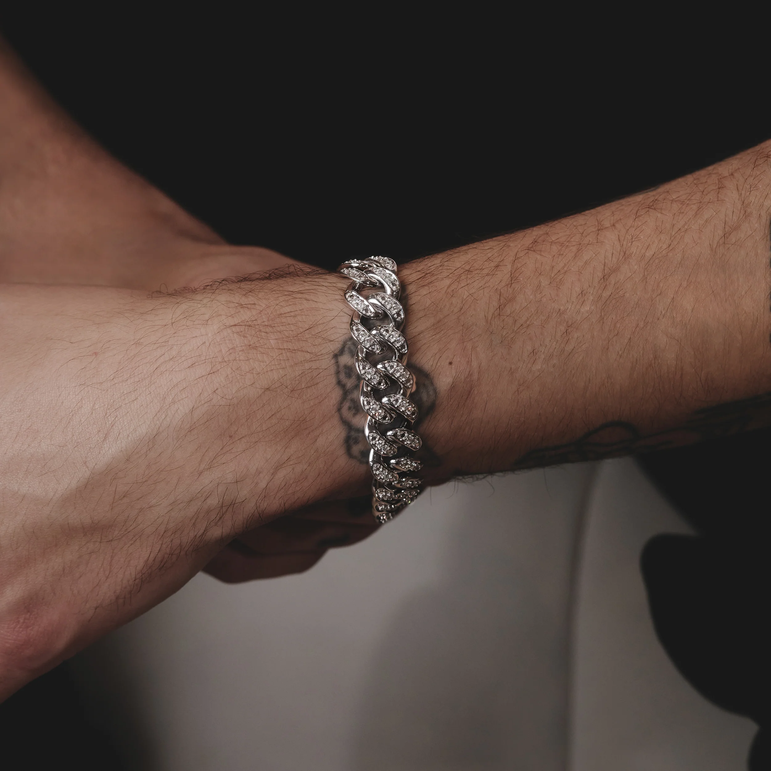 3.50ct Mens Lab Diamond Cuban Link Bracelet in 925 Sterling Silver - Image 3