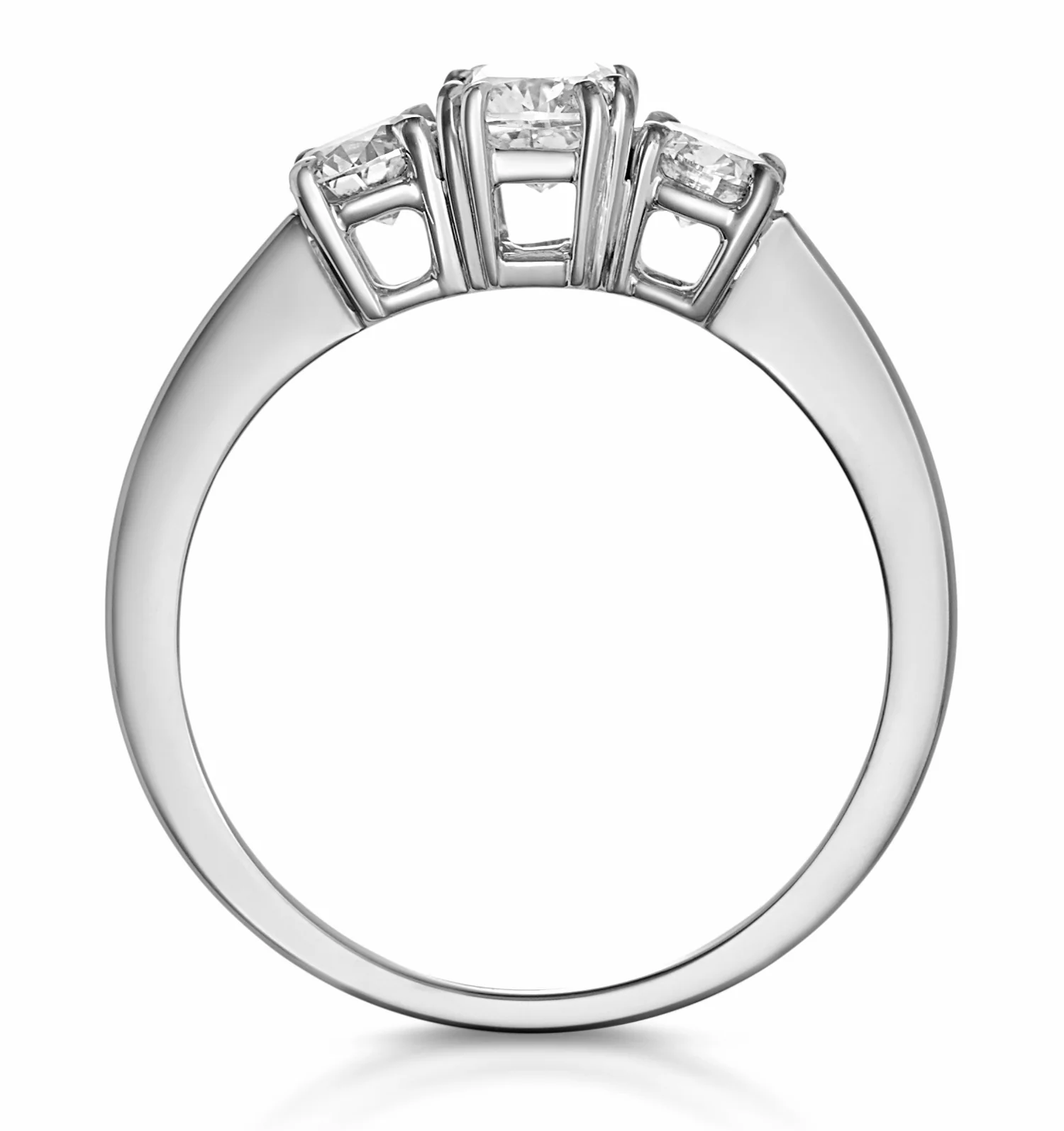 3 Stone Meghan Diamond Engagement Ring 1CT G/Vs2 in 18K White Gold - Image 5