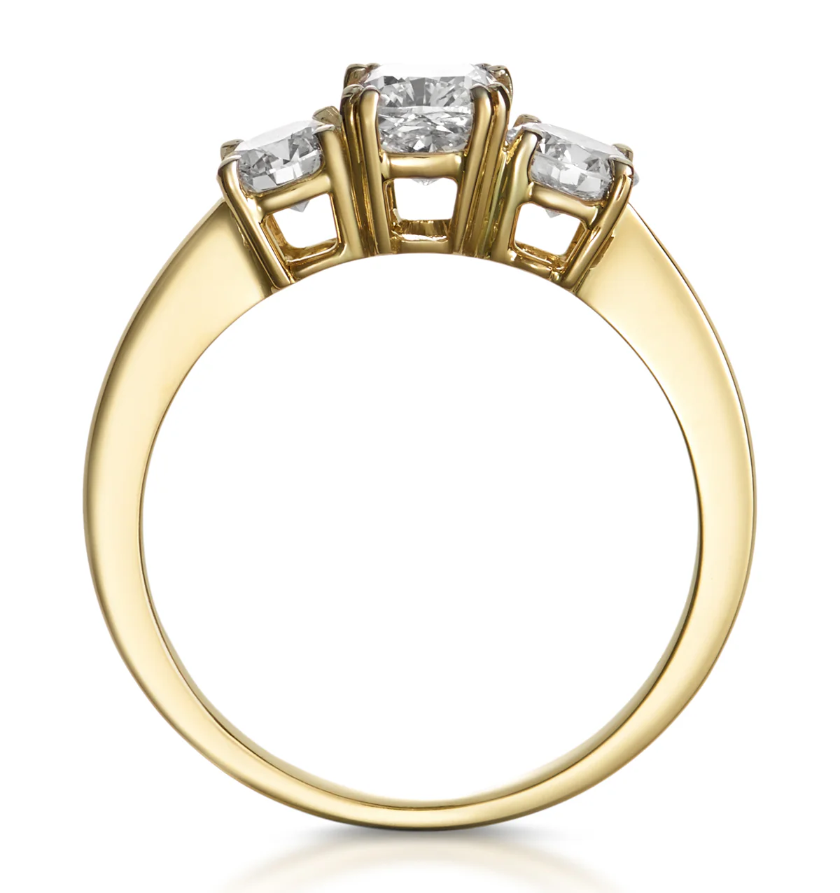 3 Stone Meghan Lab Diamond Engagement Ring 1.7CT F/VS1 in 18K Gold - Image 4