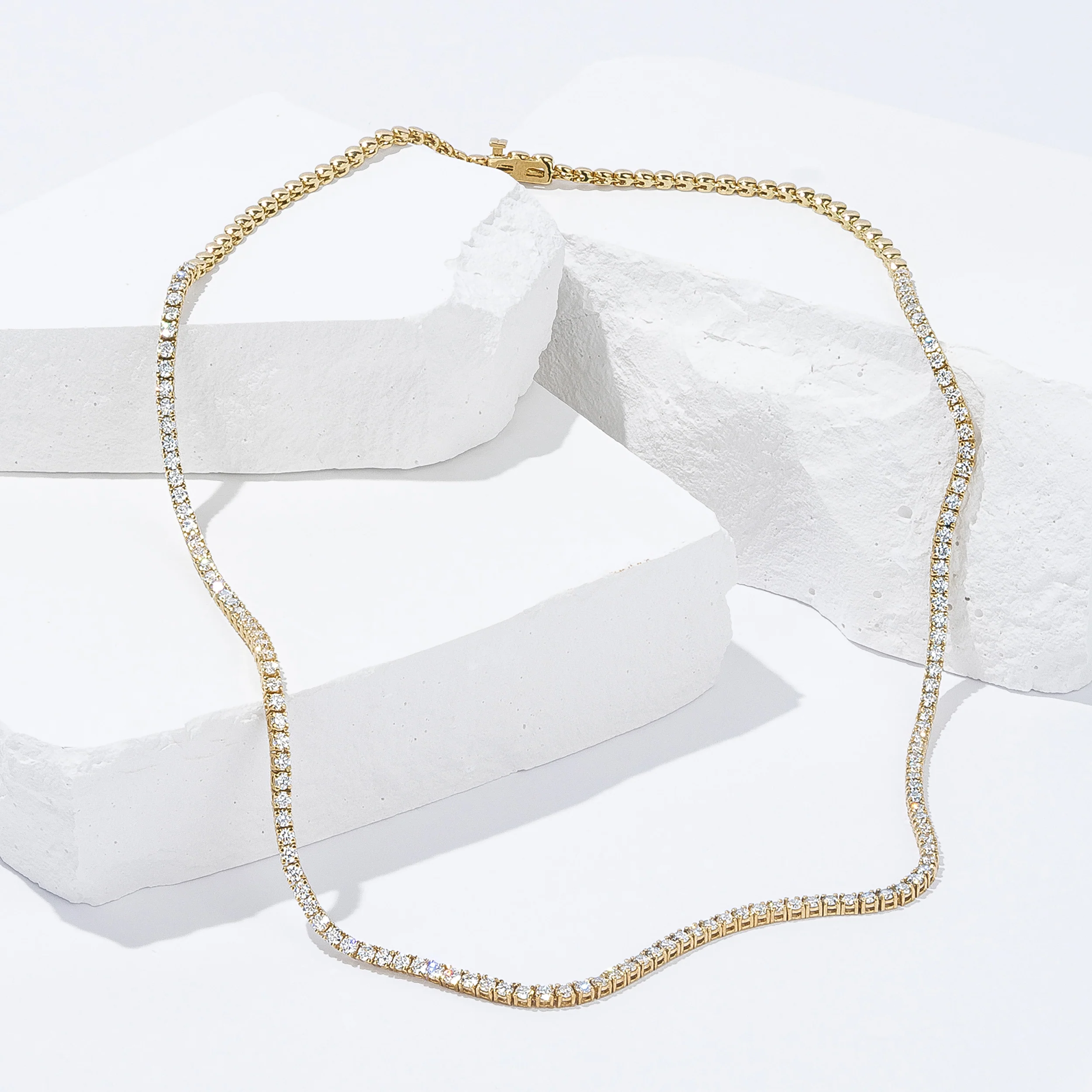 5.00ct Lab Diamond Tennis Necklace 3/4 Set in 9K Gold G/VS - Image 6