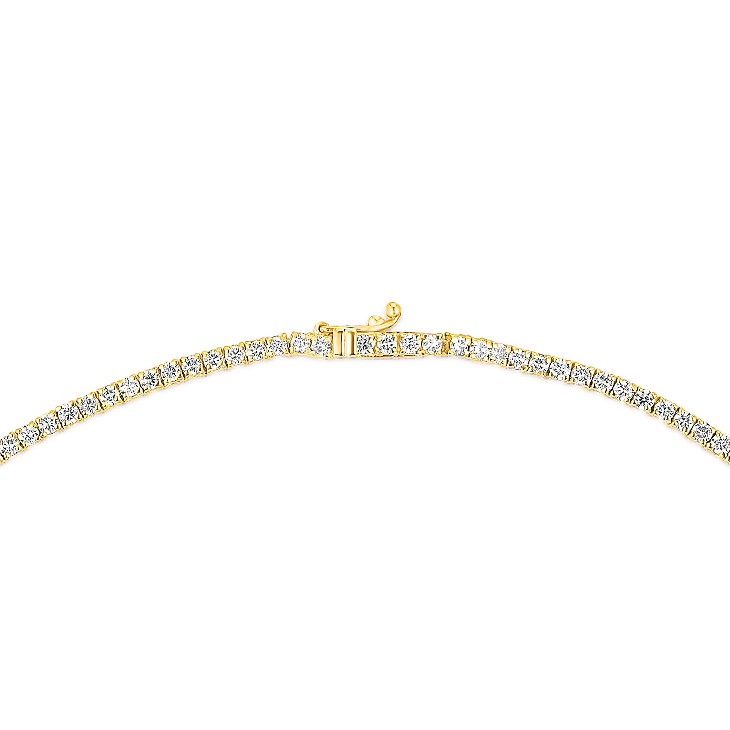 6.00ct Lab Diamond Tennis Necklace in 9K Yellow Gold G/VS - Image 5