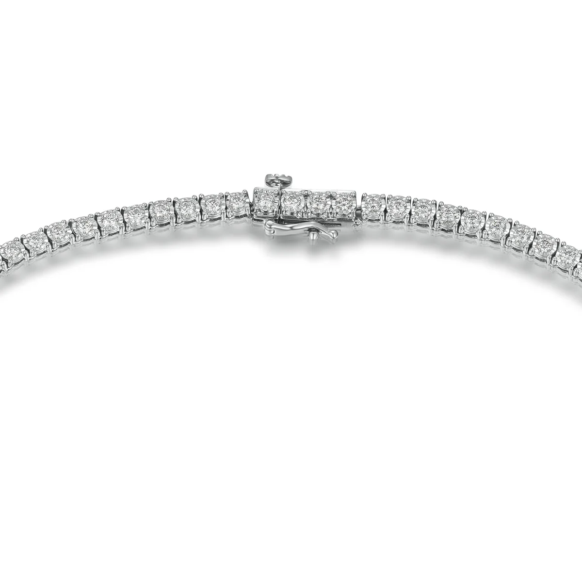 7.00ct Lab Diamond Tennis Necklace in 9K White Gold HS/I - Image 5