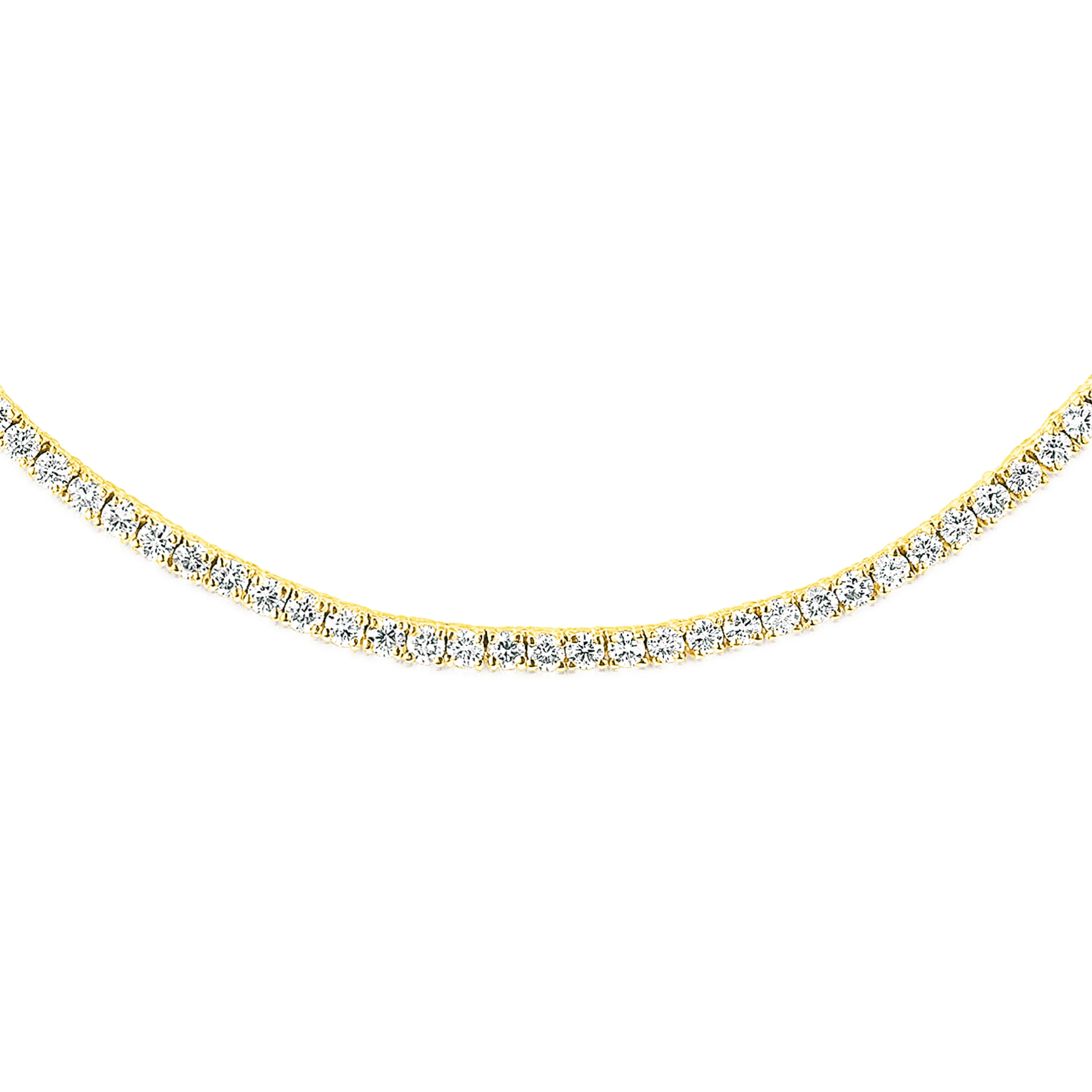 8.00ct Lab Diamond Tennis Necklace in 9K Yellow Gold G/VS - Image 3