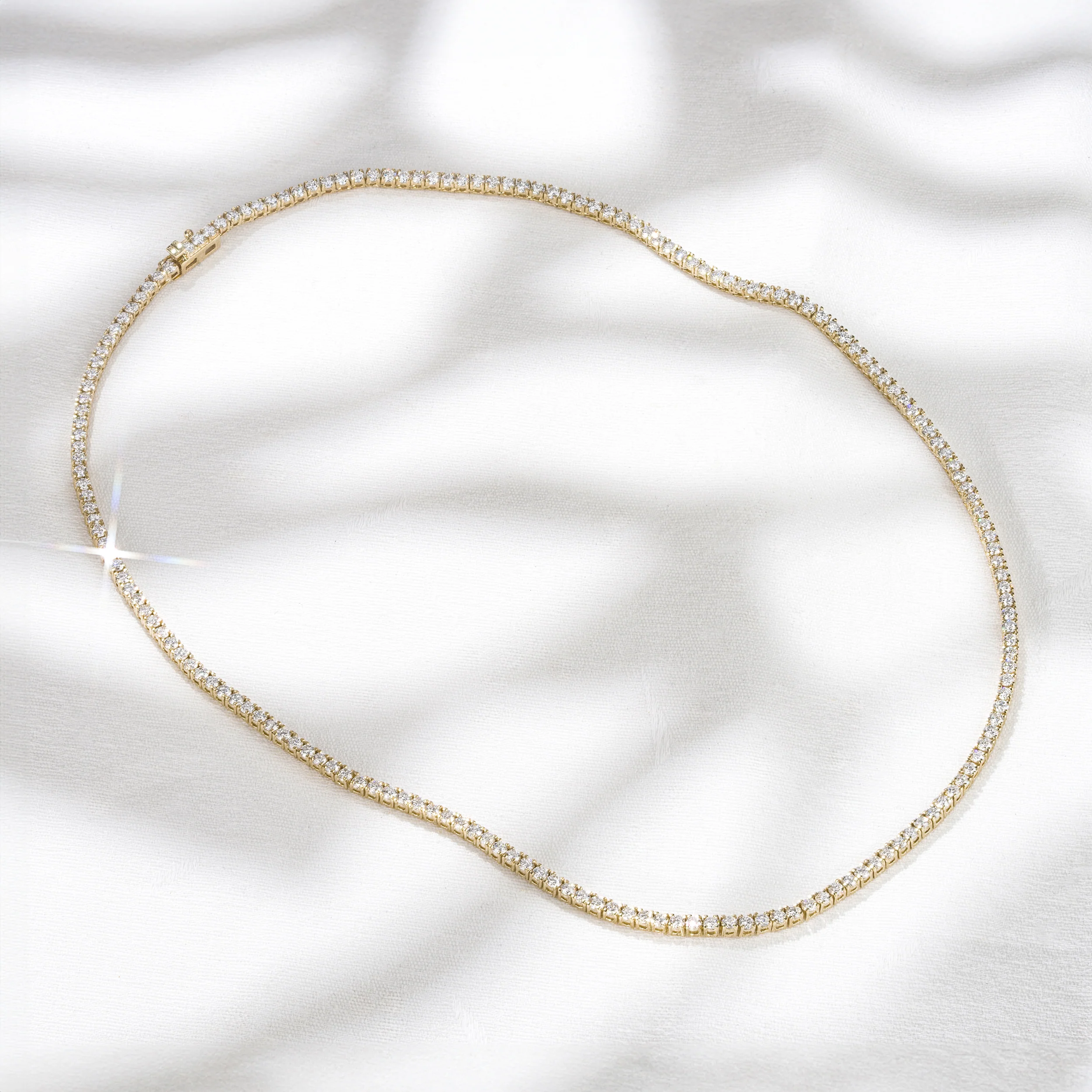 8.00ct Lab Diamond Tennis Necklace in 9K Yellow Gold G/VS - Image 4