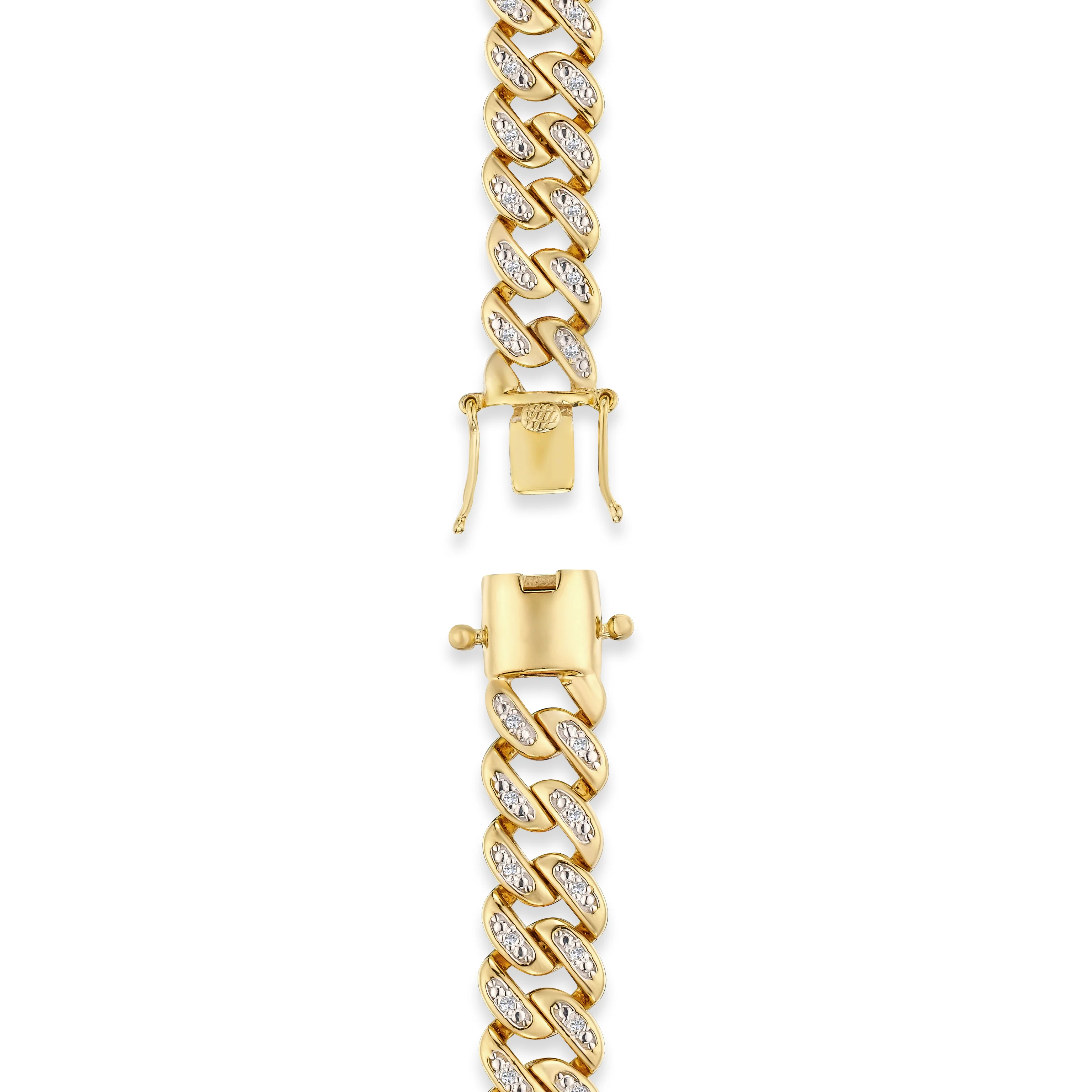 8.25 Inch Havana Cuban Men's Lab Diamond Bracelet 0.50ct Cuban Lab Diamond Set in 18K Gold Vermeil - Image 5