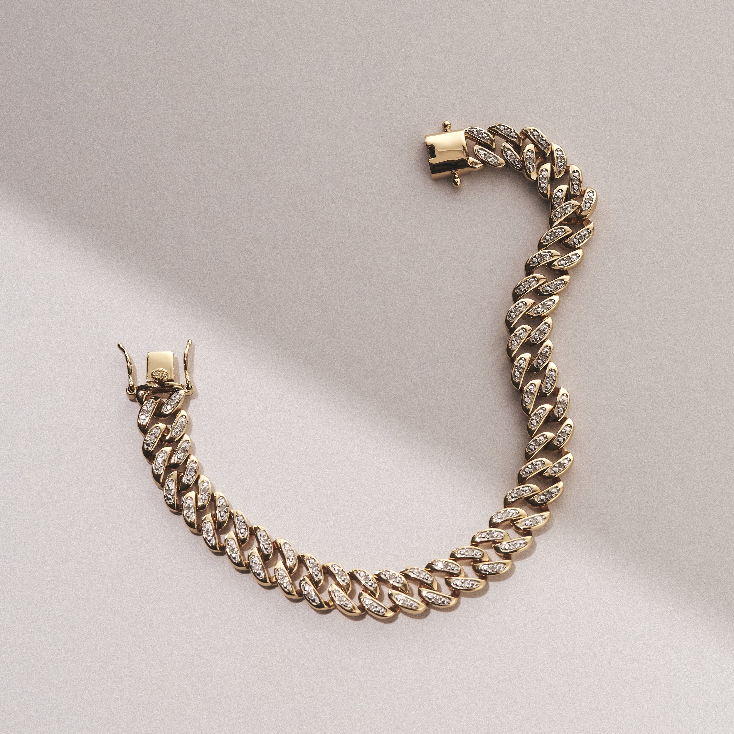 8.25 Inch Havana Cuban Men's Lab Diamond Bracelet 0.50ct Cuban Lab Diamond Set in 18K Gold Vermeil - Image 6