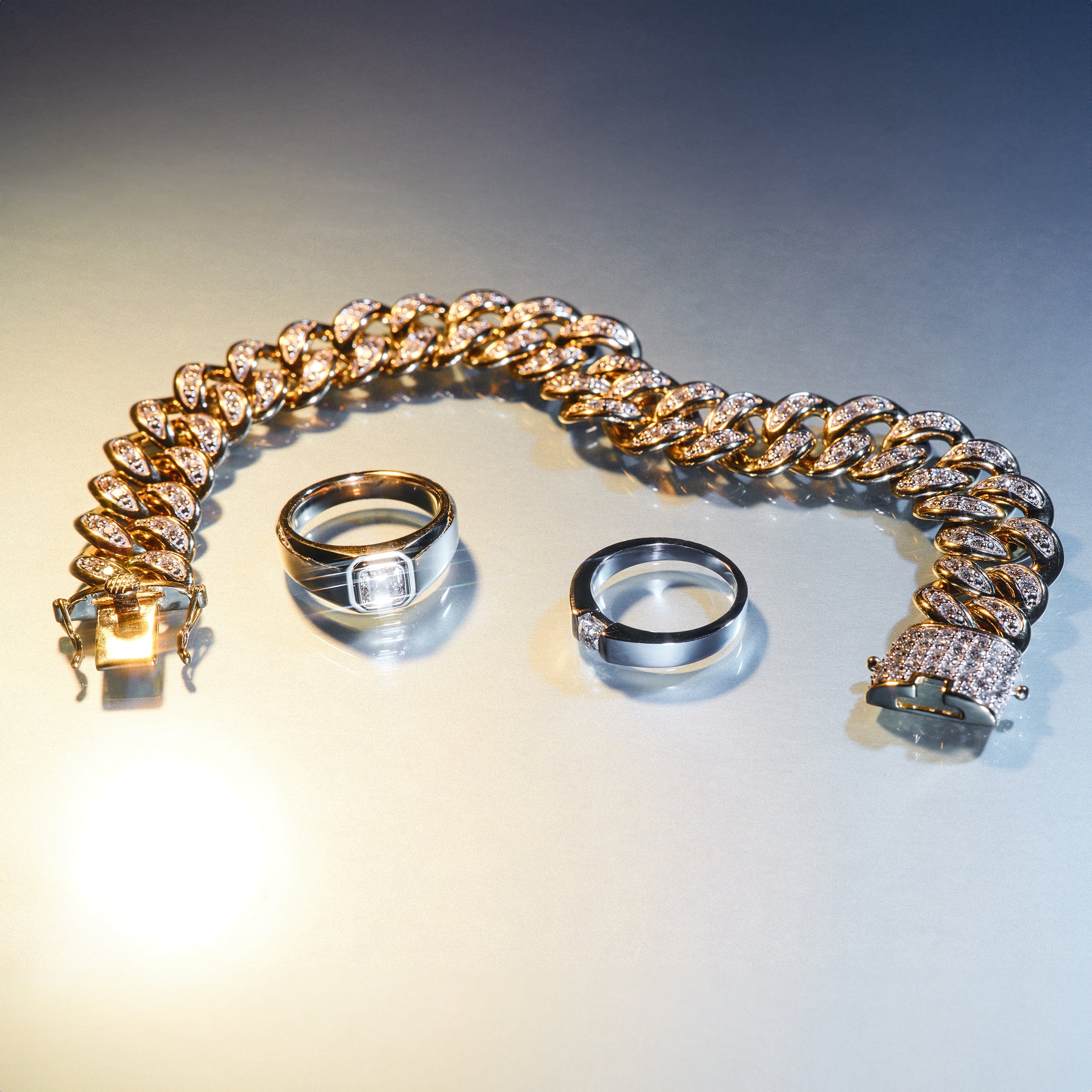 8.25 Inch Havana Cuban Men Lab Diamond Bracelet 3.50ct Cuban Lab Diamond Set in 18K Gold Vermeil - Image 6