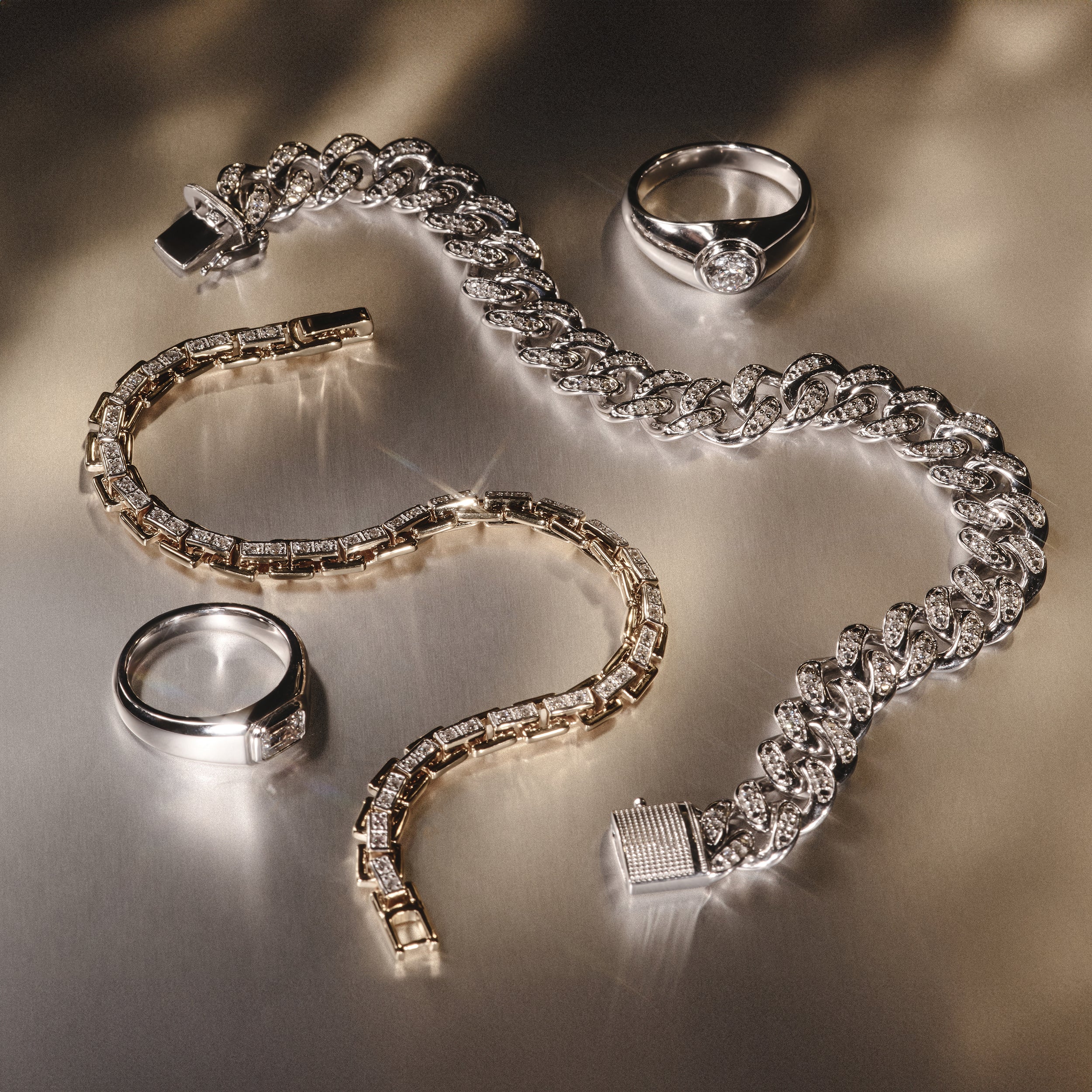 8 Inch Havana Lab Men Diamond Box Set Bracelet 0.85ct in 18K Gold Vermeil - Image 6