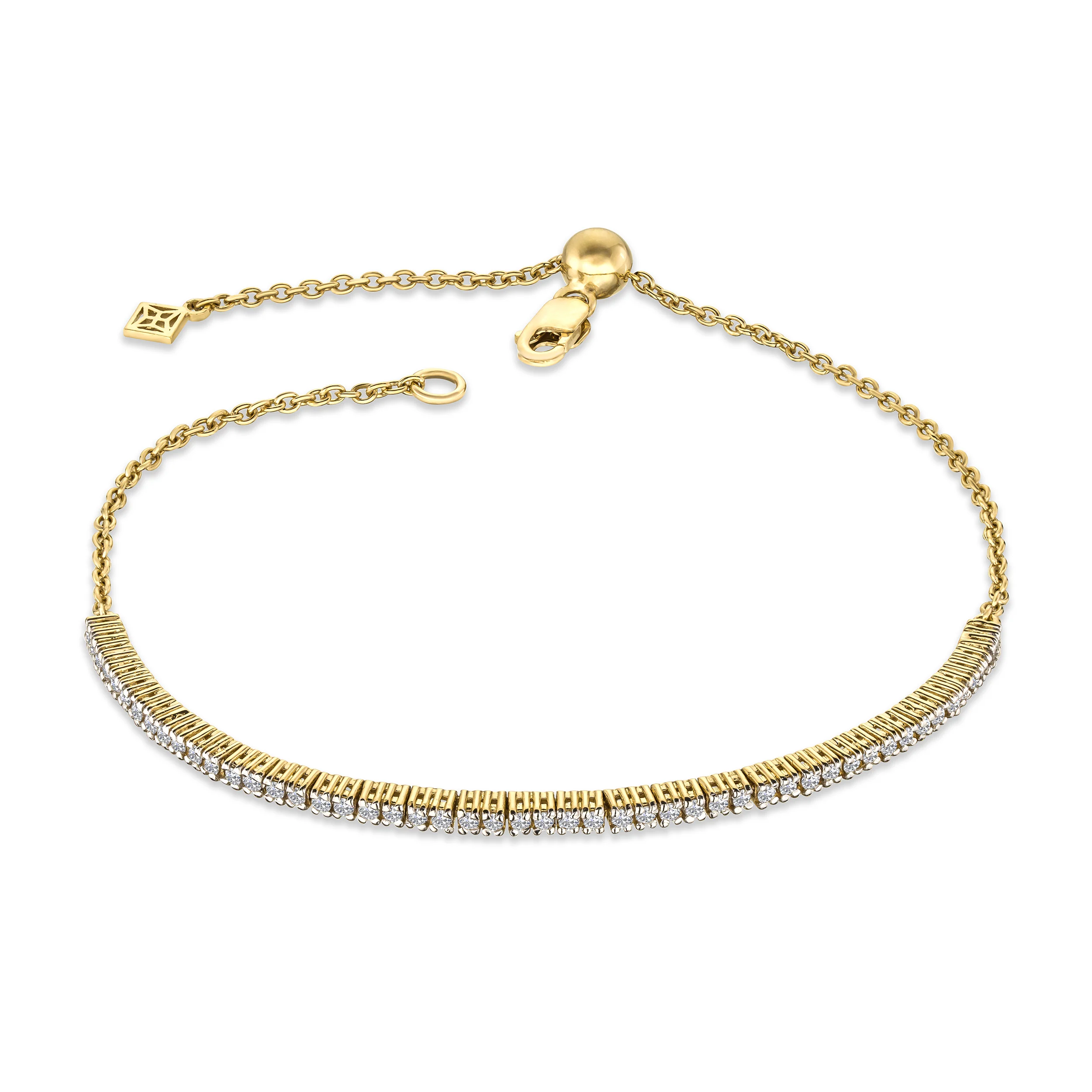 Adjustable Lab Diamond Tennis Bracelet 0.50ct in 18K Gold Vermeil - Image 3