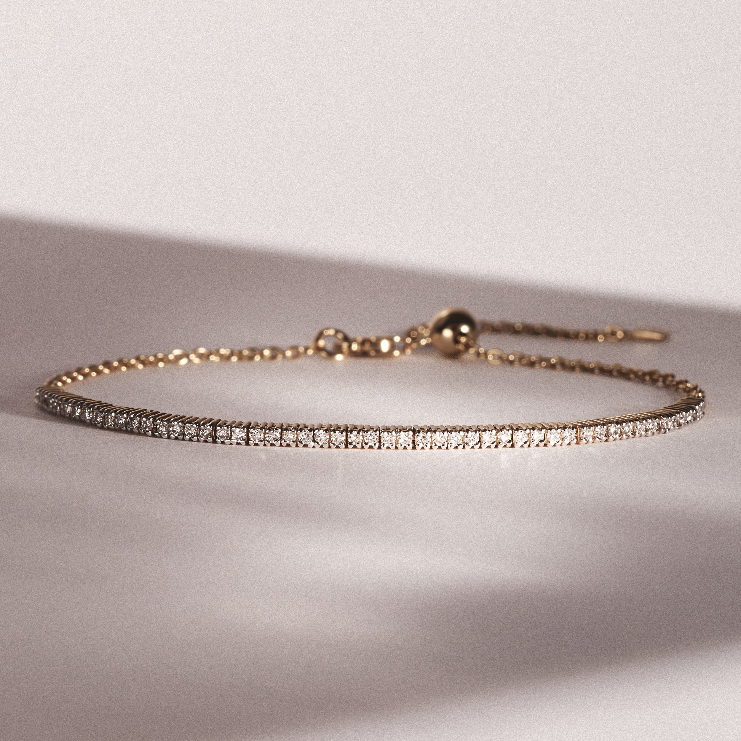 Adjustable Lab Diamond Tennis Bracelet 0.50ct in 18K Gold Vermeil - Image 5
