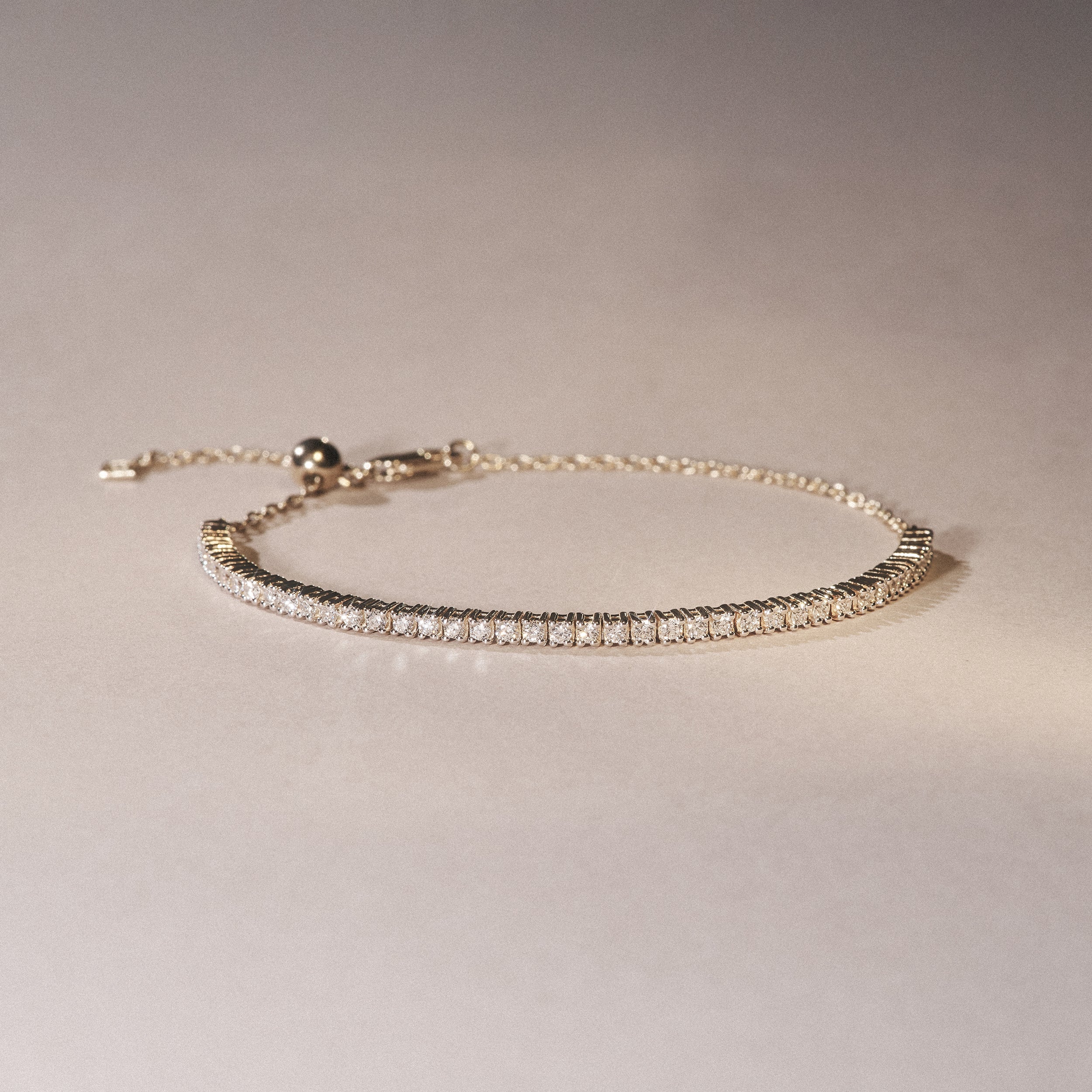 Adjustable Lab Diamond Tennis Bracelet 0.50ct in 18K Gold Vermeil - Image 6