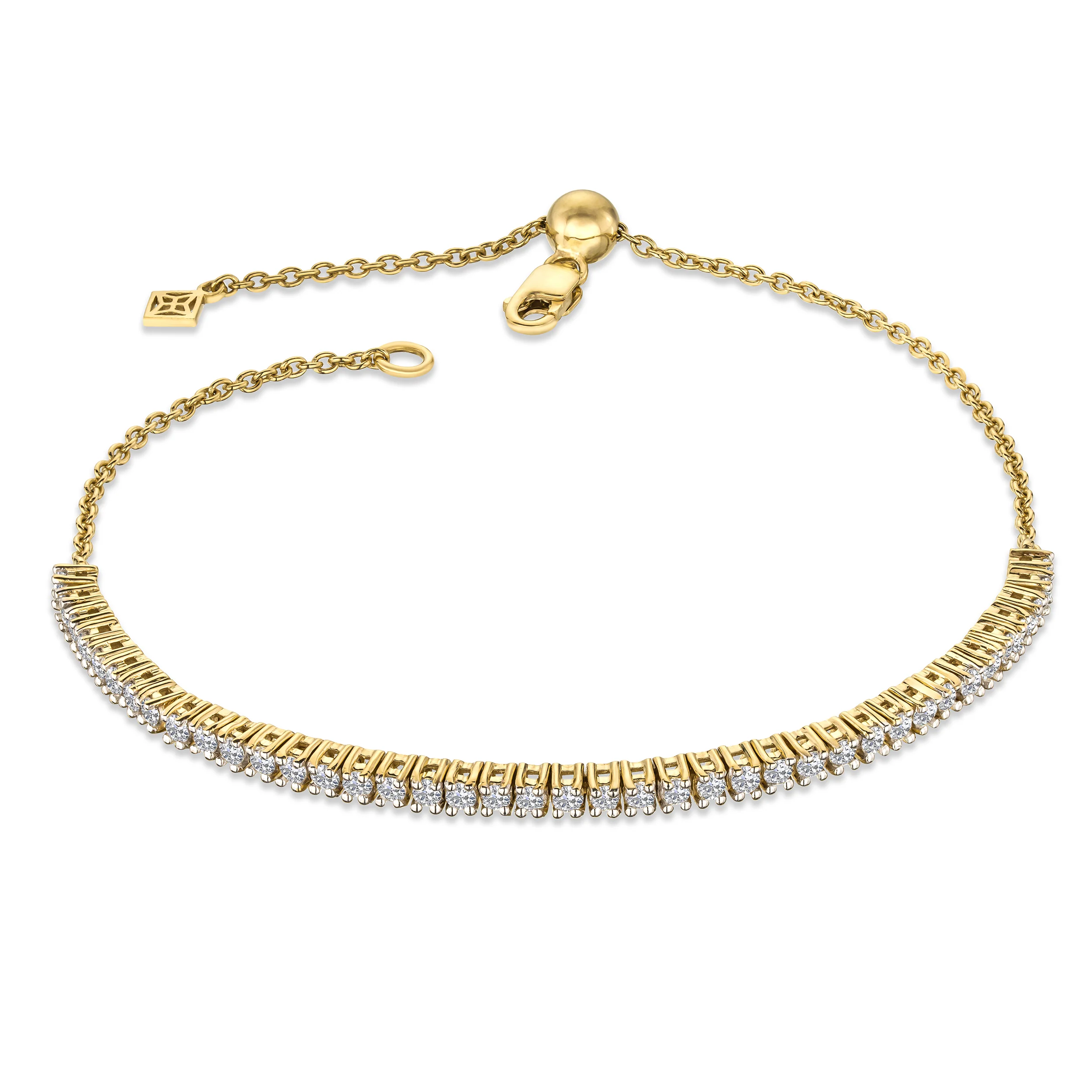 Adjustable Lab Diamond Tennis Bracelet 1.00ct in 18K Gold Vermeil - Image 3
