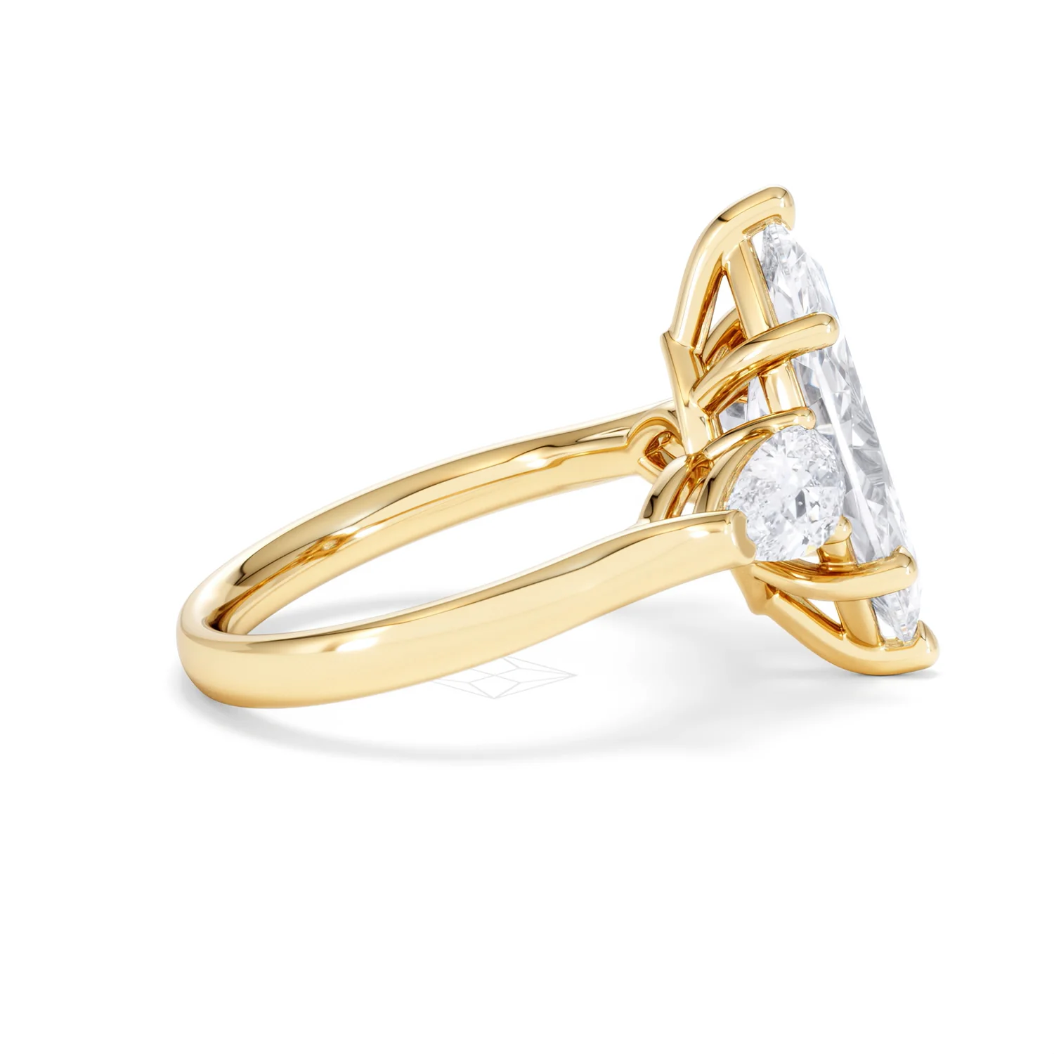 Adore 3.80ct Marquise Cut Lab Diamond 3 Stone Engagement Ring in 18K Yellow Gold - Image 27