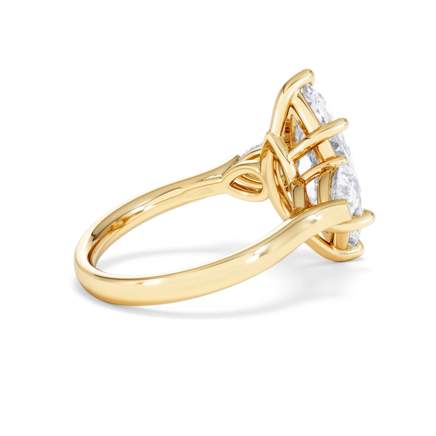 Adore 3.80ct Marquise Cut Lab Diamond 3 Stone Engagement Ring in 18K Yellow Gold - Image 33