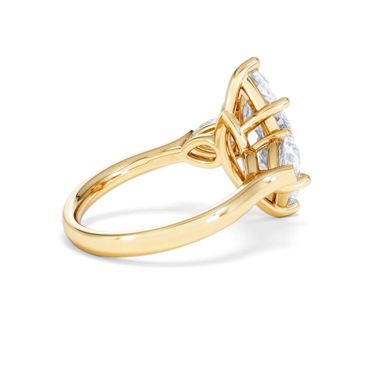 Adore 3.80ct Marquise Cut Lab Diamond 3 Stone Engagement Ring in 18K Yellow Gold - Image 34