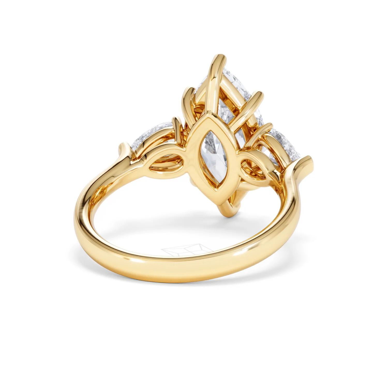 Adore 3.80ct Marquise Cut Lab Diamond 3 Stone Engagement Ring in 18K Yellow Gold - Image 43
