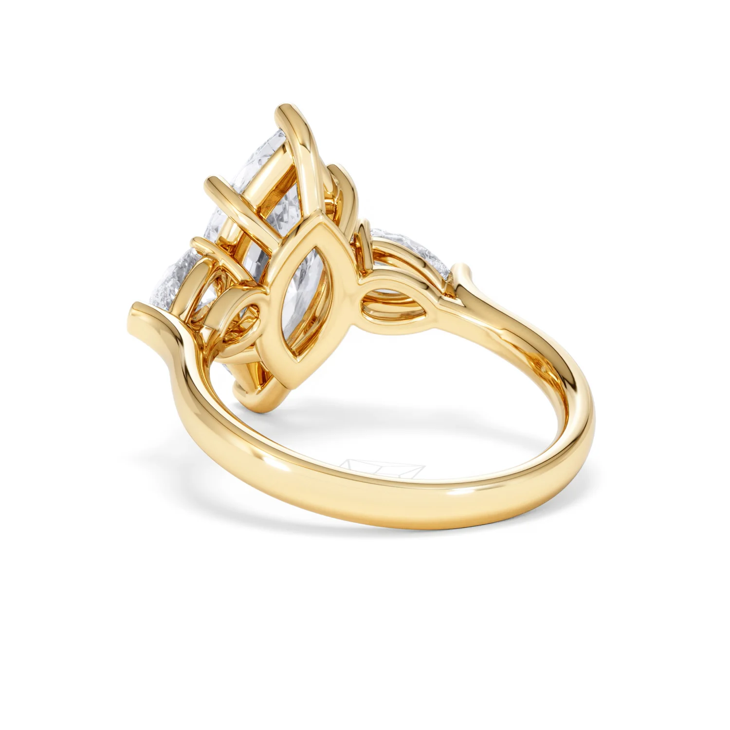 Adore 3.80ct Marquise Cut Lab Diamond 3 Stone Engagement Ring in 18K Yellow Gold - Image 53