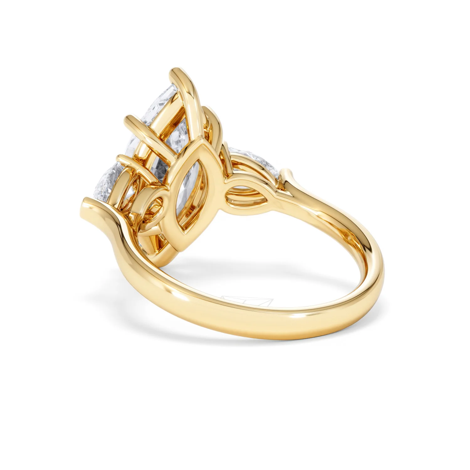 Adore 3.80ct Marquise Cut Lab Diamond 3 Stone Engagement Ring in 18K Yellow Gold - Image 54