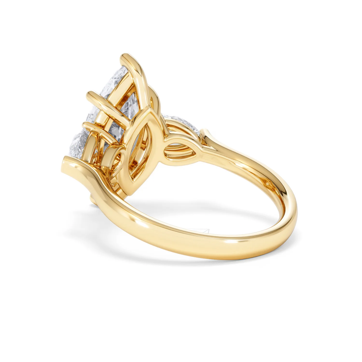 Adore 3.80ct Marquise Cut Lab Diamond 3 Stone Engagement Ring in 18K Yellow Gold - Image 56