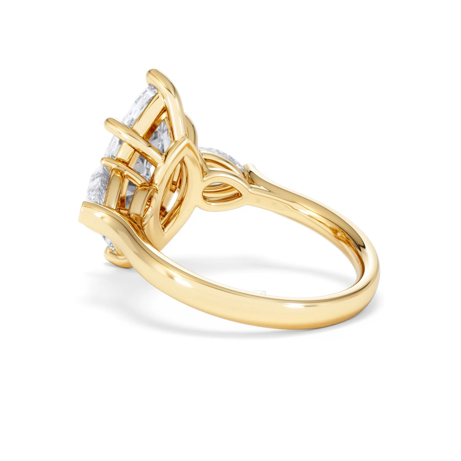 Adore 3.80ct Marquise Cut Lab Diamond 3 Stone Engagement Ring in 18K Yellow Gold - Image 57
