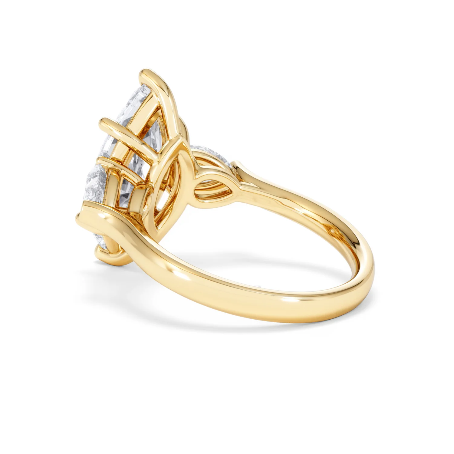Adore 3.80ct Marquise Cut Lab Diamond 3 Stone Engagement Ring in 18K Yellow Gold - Image 58