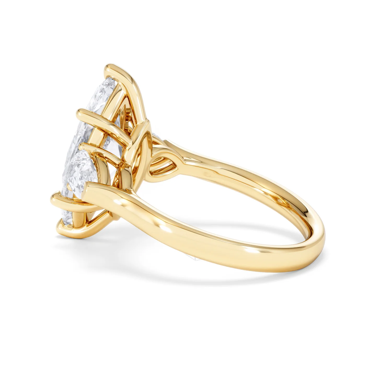 Adore 3.80ct Marquise Cut Lab Diamond 3 Stone Engagement Ring in 18K Yellow Gold - Image 62