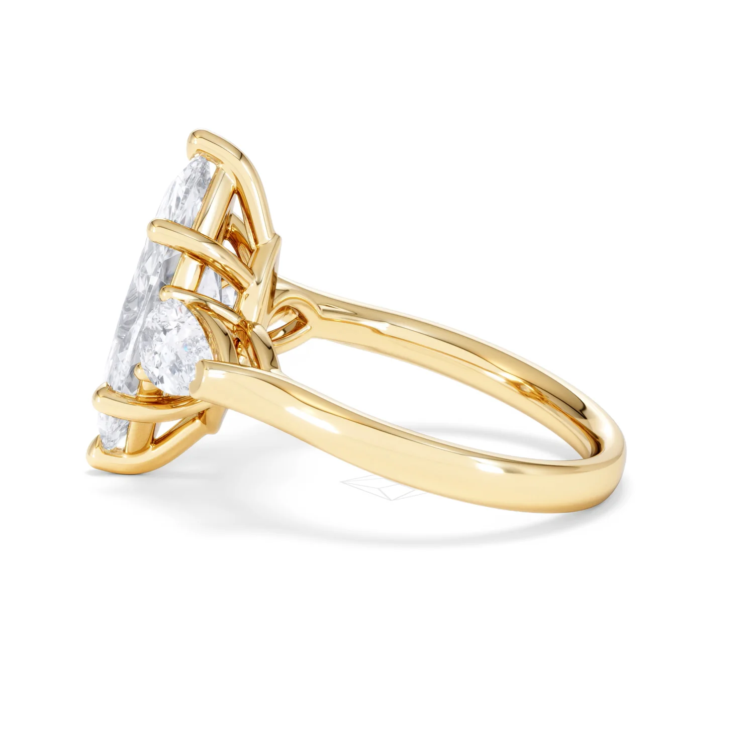 Adore 3.80ct Marquise Cut Lab Diamond 3 Stone Engagement Ring in 18K Yellow Gold - Image 65
