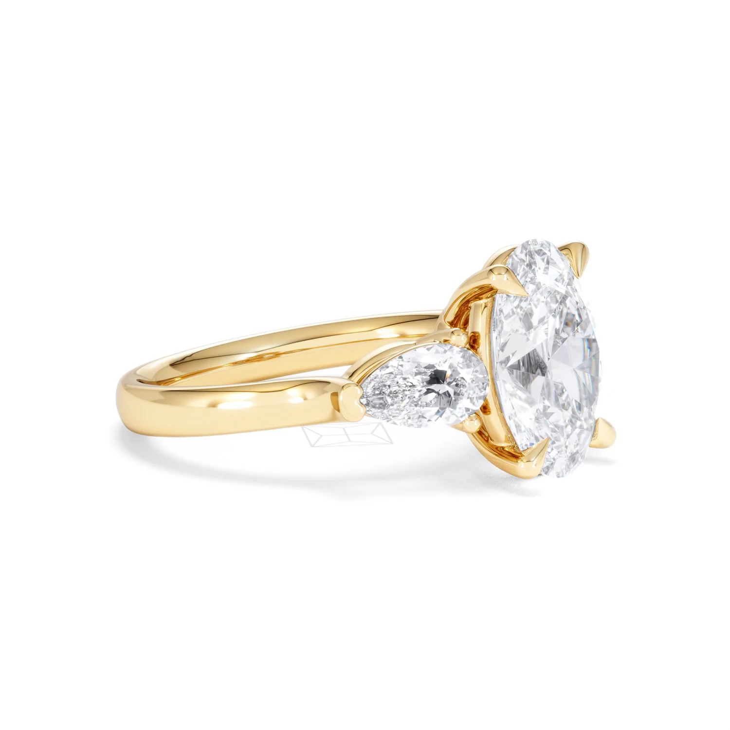 Adore 3.80ct Oval Cut Lab Diamond 3 Stone Engagement Ring in 18K Yellow Gold - Image 19