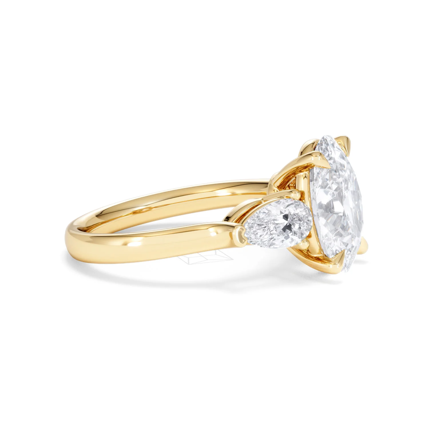 Adore 3.80ct Oval Cut Lab Diamond 3 Stone Engagement Ring in 18K Yellow Gold - Image 22