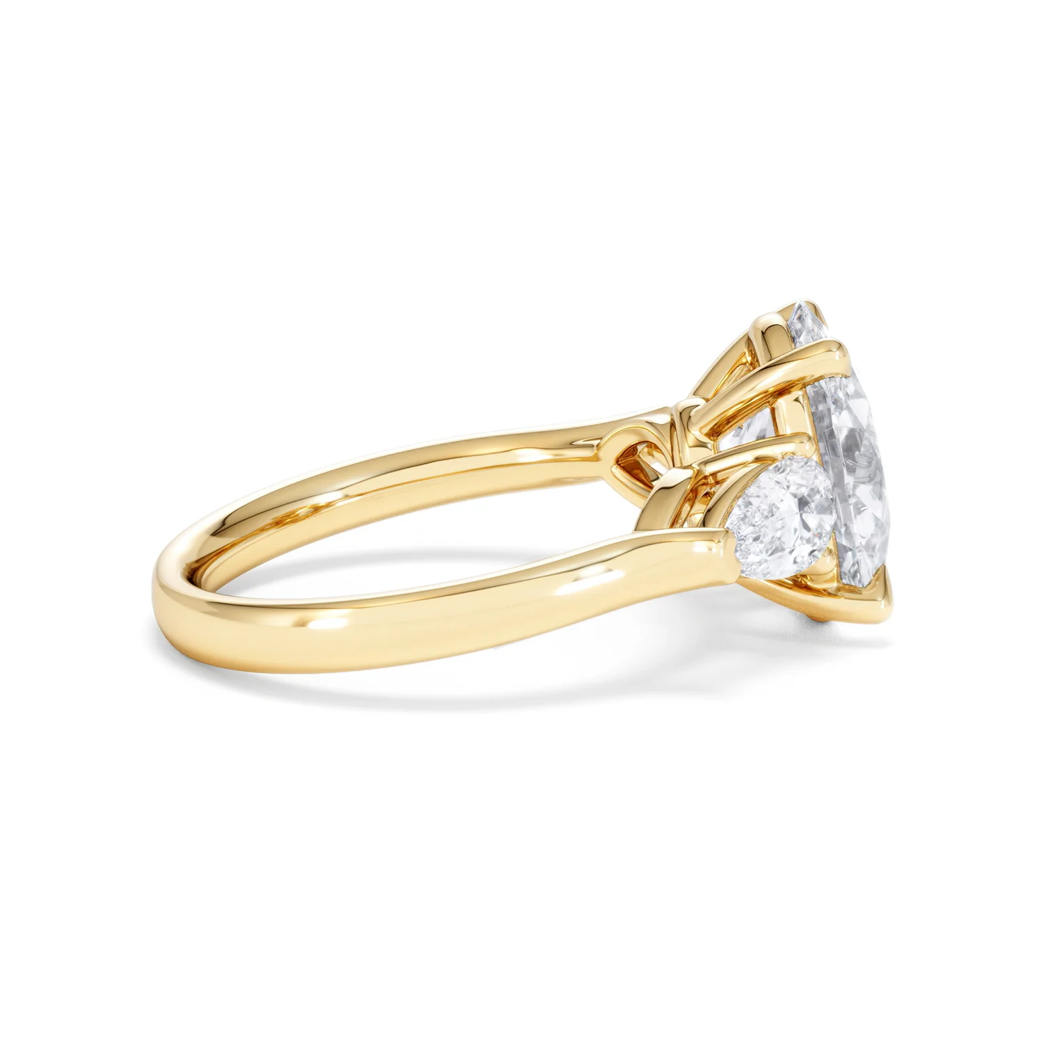 Adore 3.80ct Oval Cut Lab Diamond 3 Stone Engagement Ring in 18K Yellow Gold - Image 28