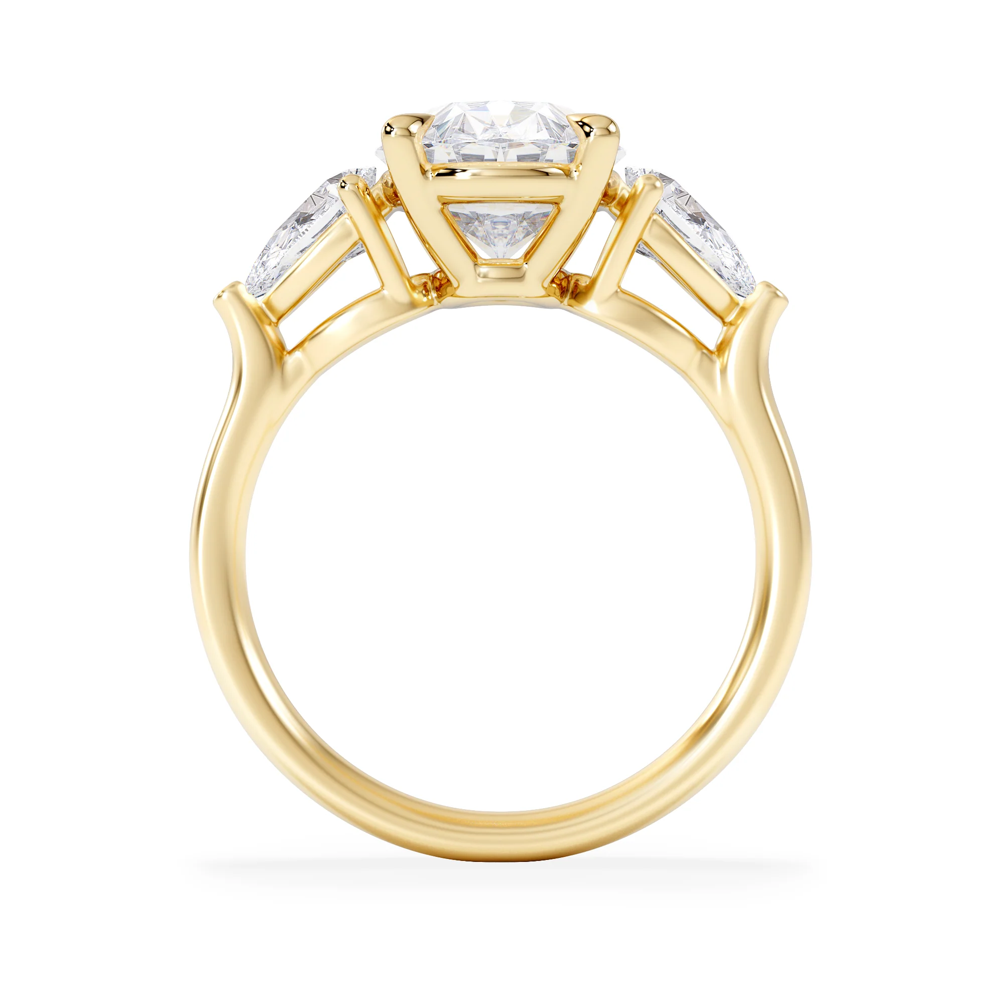 Adore 3.80ct Oval Cut Lab Diamond 3 Stone Engagement Ring in 18K Yellow Gold - Image 3