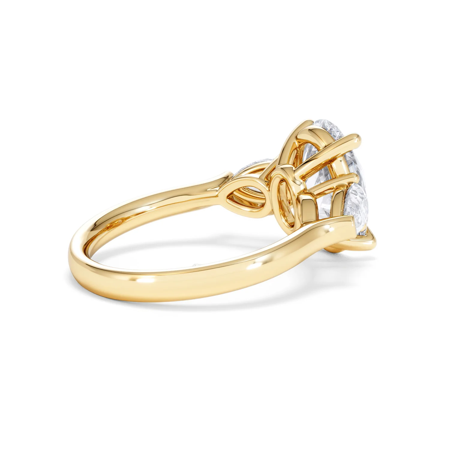 Adore 3.80ct Oval Cut Lab Diamond 3 Stone Engagement Ring in 18K Yellow Gold - Image 34