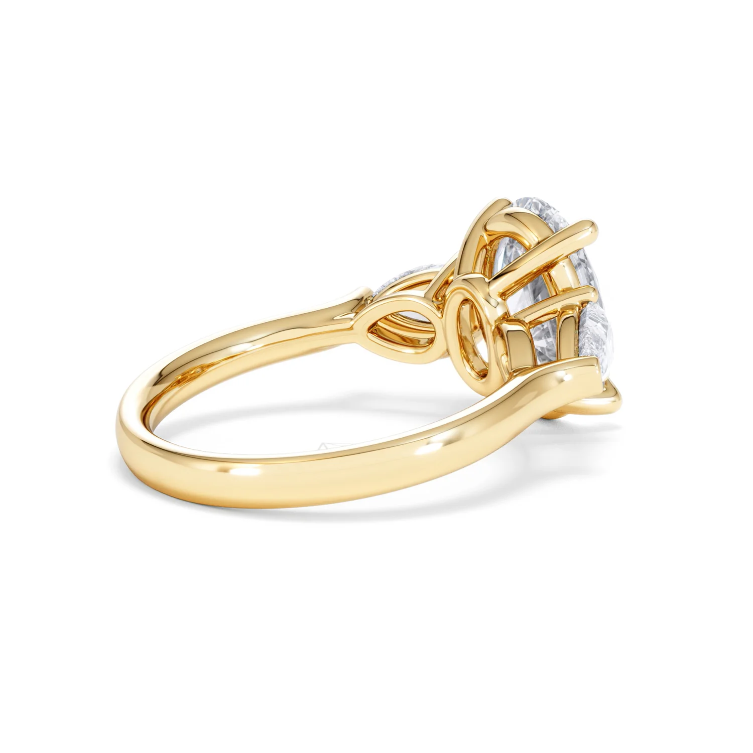 Adore 3.80ct Oval Cut Lab Diamond 3 Stone Engagement Ring in 18K Yellow Gold - Image 35