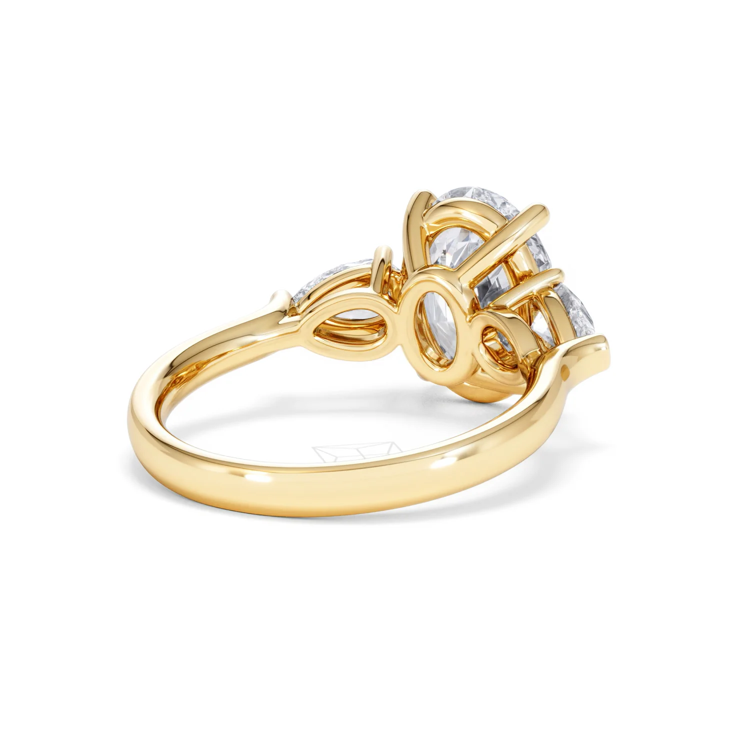 Adore 3.80ct Oval Cut Lab Diamond 3 Stone Engagement Ring in 18K Yellow Gold - Image 40