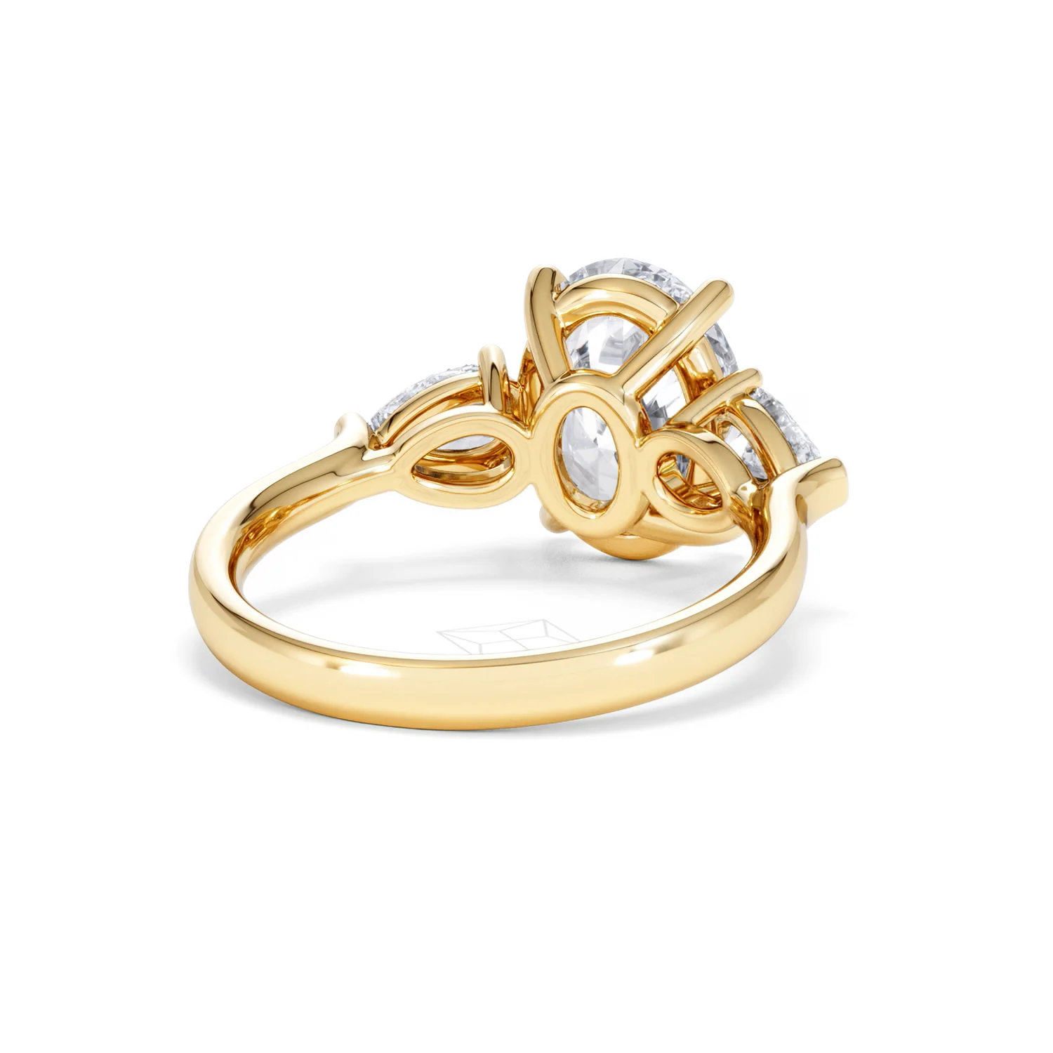 Adore 3.80ct Oval Cut Lab Diamond 3 Stone Engagement Ring in 18K Yellow Gold - Image 42