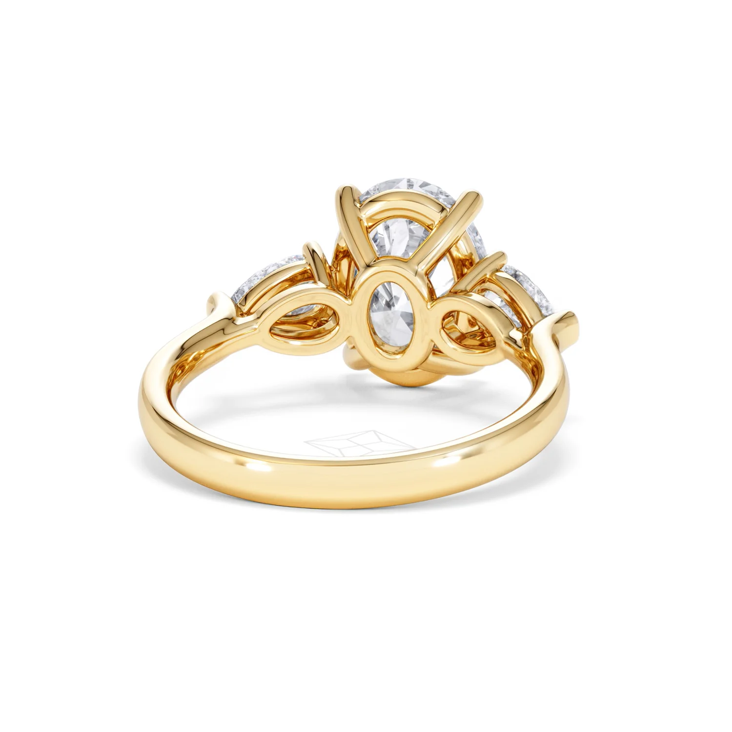Adore 3.80ct Oval Cut Lab Diamond 3 Stone Engagement Ring in 18K Yellow Gold - Image 44