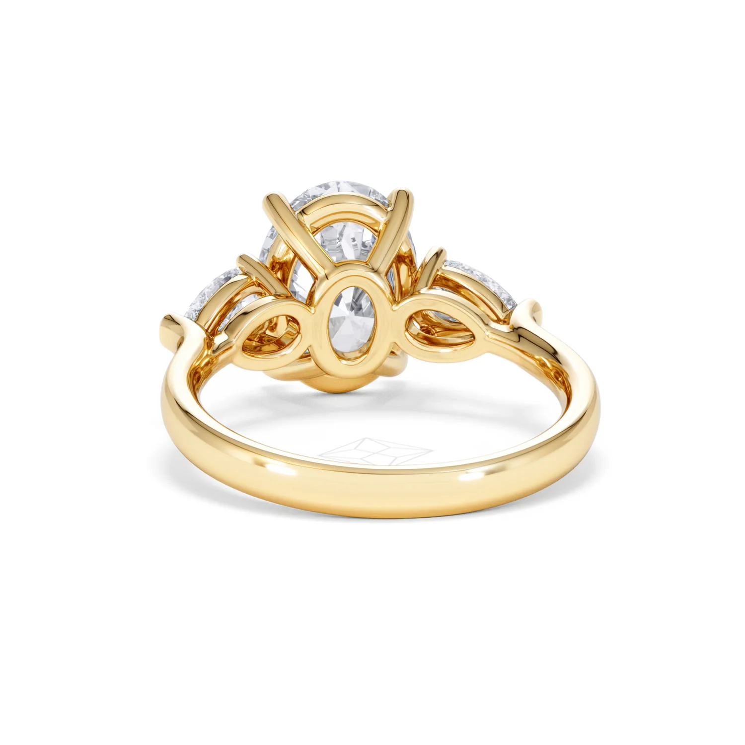 Adore 3.80ct Oval Cut Lab Diamond 3 Stone Engagement Ring in 18K Yellow Gold - Image 49