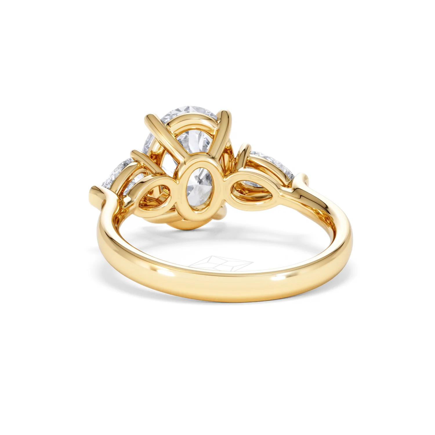 Adore 3.80ct Oval Cut Lab Diamond 3 Stone Engagement Ring in 18K Yellow Gold - Image 50