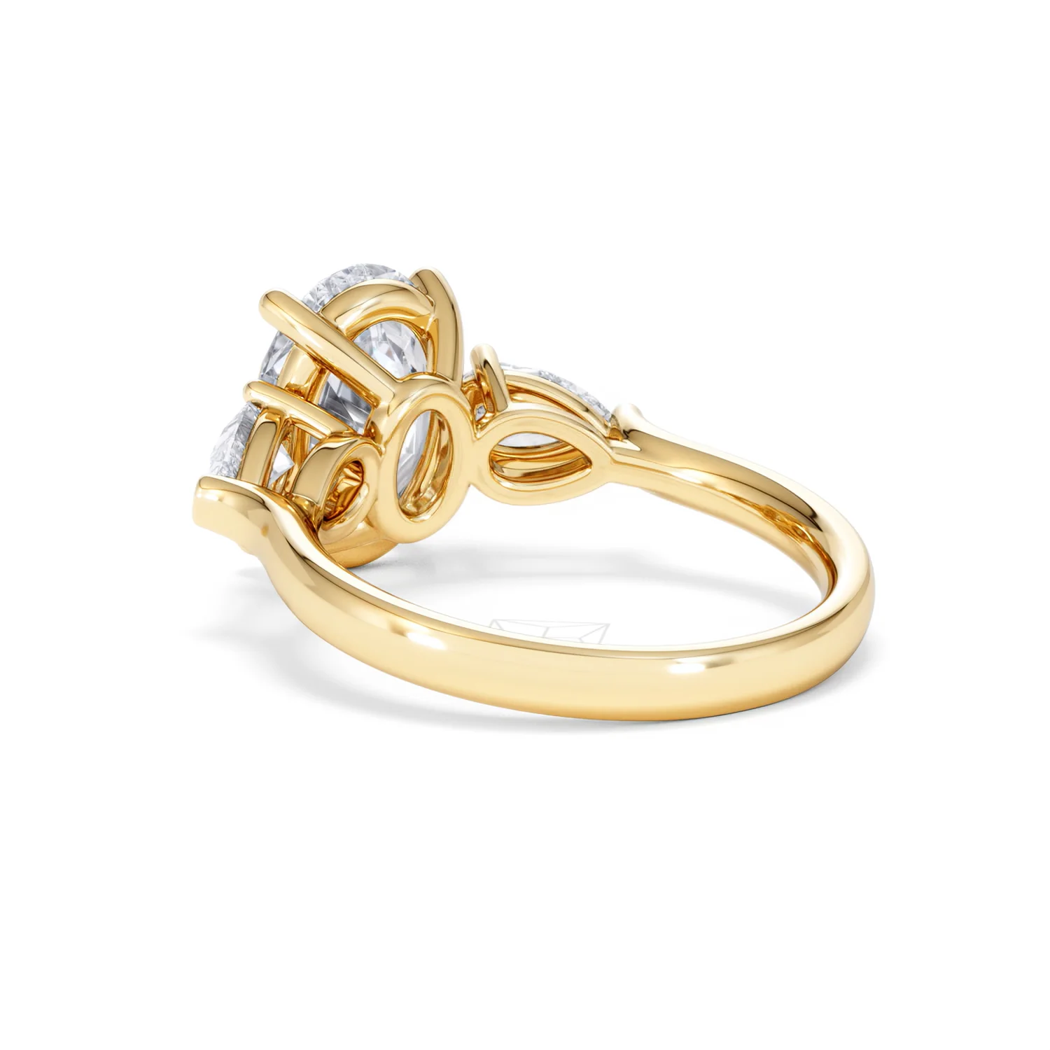 Adore 3.80ct Oval Cut Lab Diamond 3 Stone Engagement Ring in 18K Yellow Gold - Image 55