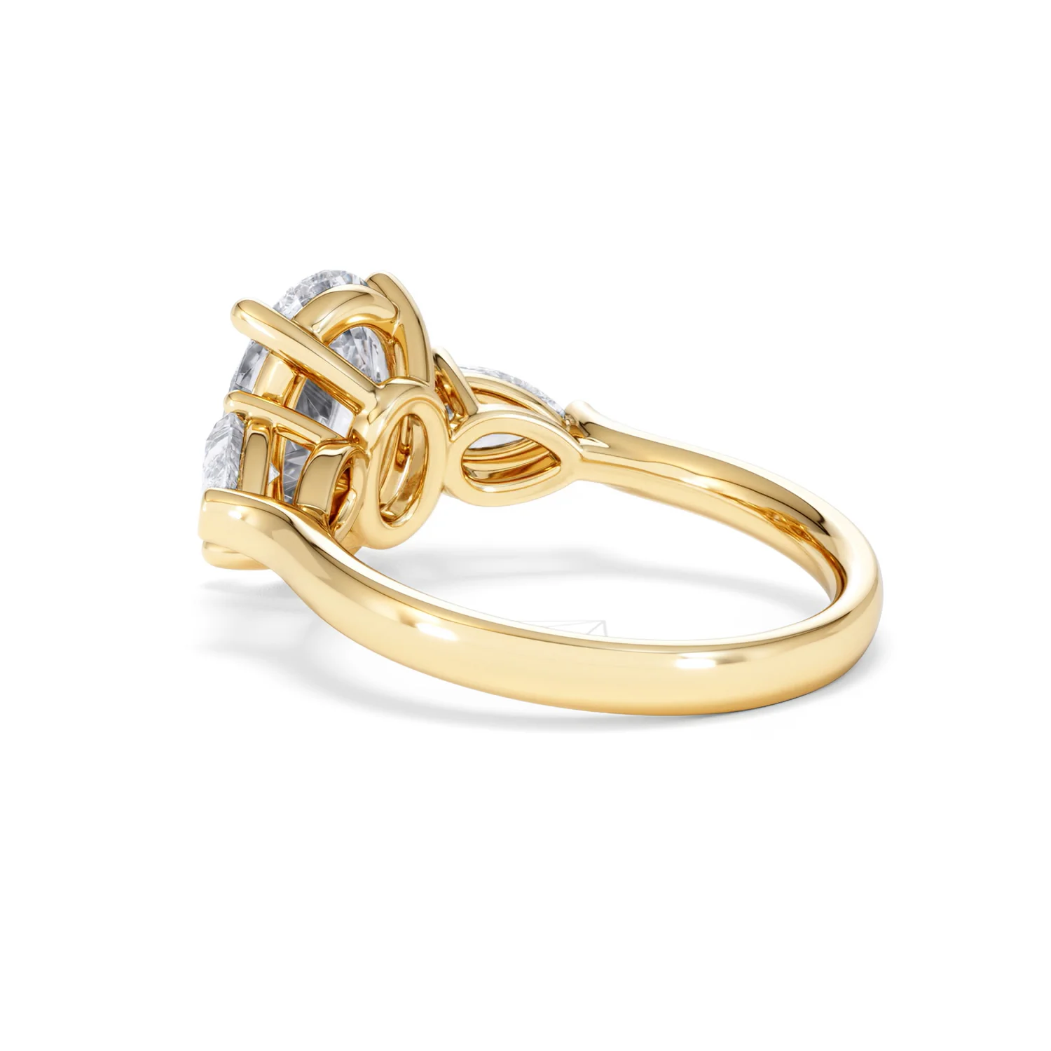 Adore 3.80ct Oval Cut Lab Diamond 3 Stone Engagement Ring in 18K Yellow Gold - Image 57