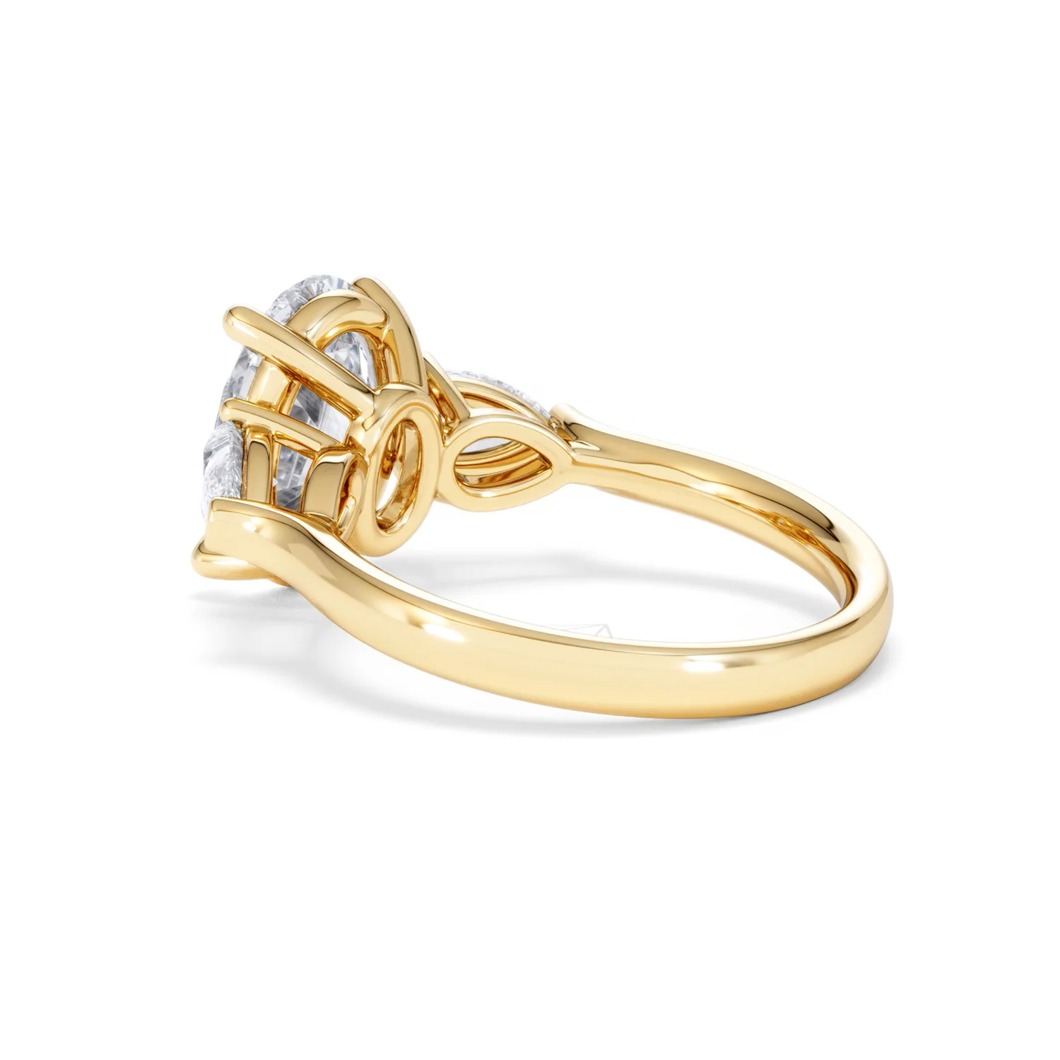 Adore 3.80ct Oval Cut Lab Diamond 3 Stone Engagement Ring in 18K Yellow Gold - Image 58