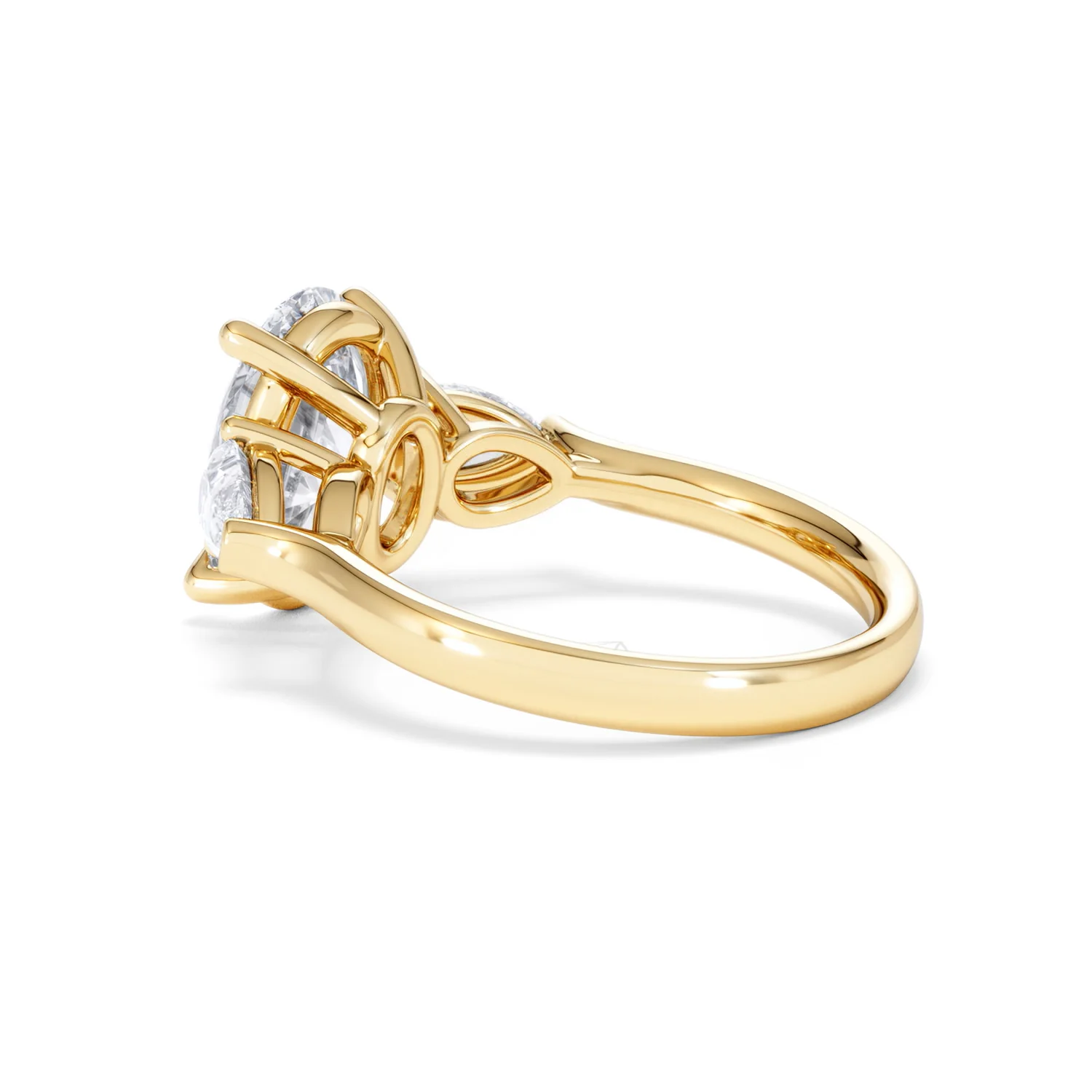 Adore 3.80ct Oval Cut Lab Diamond 3 Stone Engagement Ring in 18K Yellow Gold - Image 59