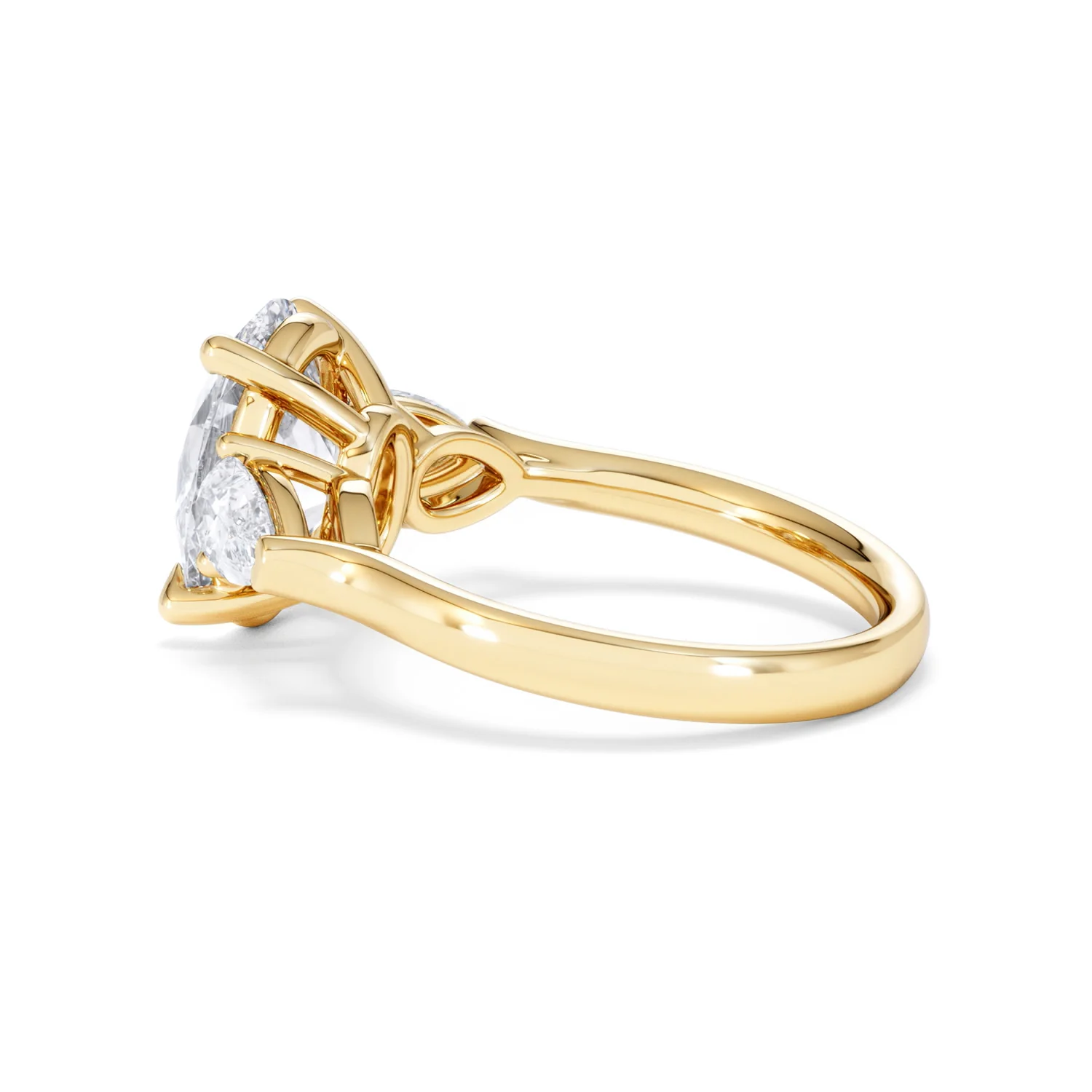 Adore 3.80ct Oval Cut Lab Diamond 3 Stone Engagement Ring in 18K Yellow Gold - Image 62
