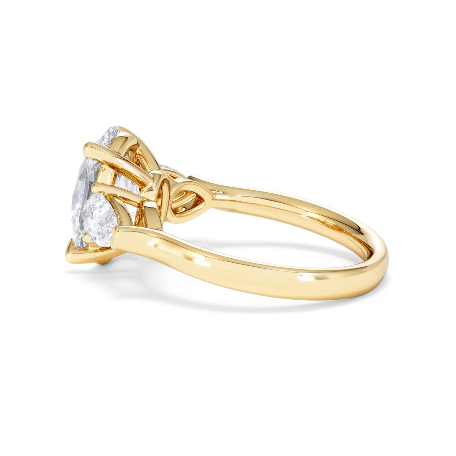 Adore 3.80ct Oval Cut Lab Diamond 3 Stone Engagement Ring in 18K Yellow Gold - Image 63