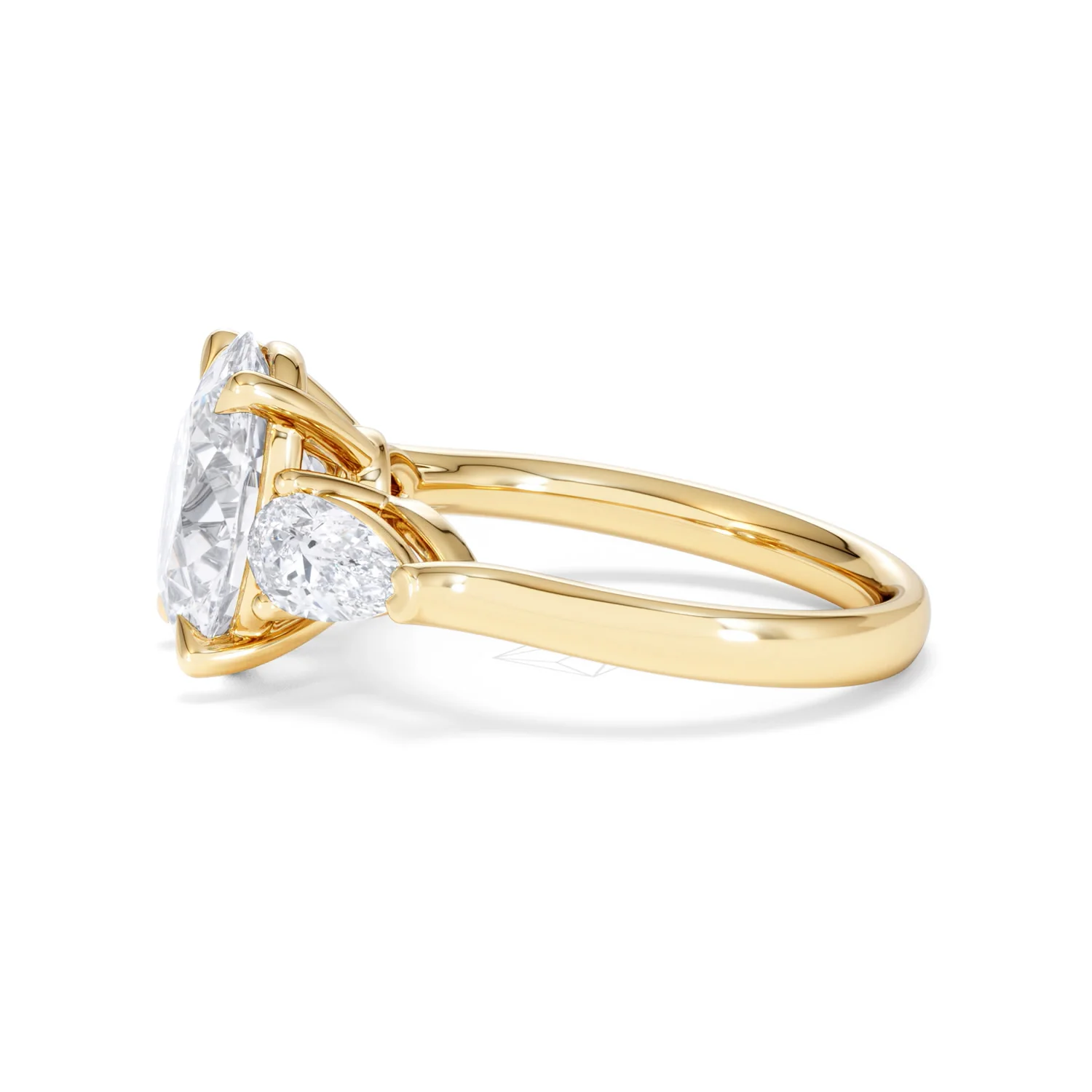 Adore 3.80ct Oval Cut Lab Diamond 3 Stone Engagement Ring in 18K Yellow Gold - Image 69