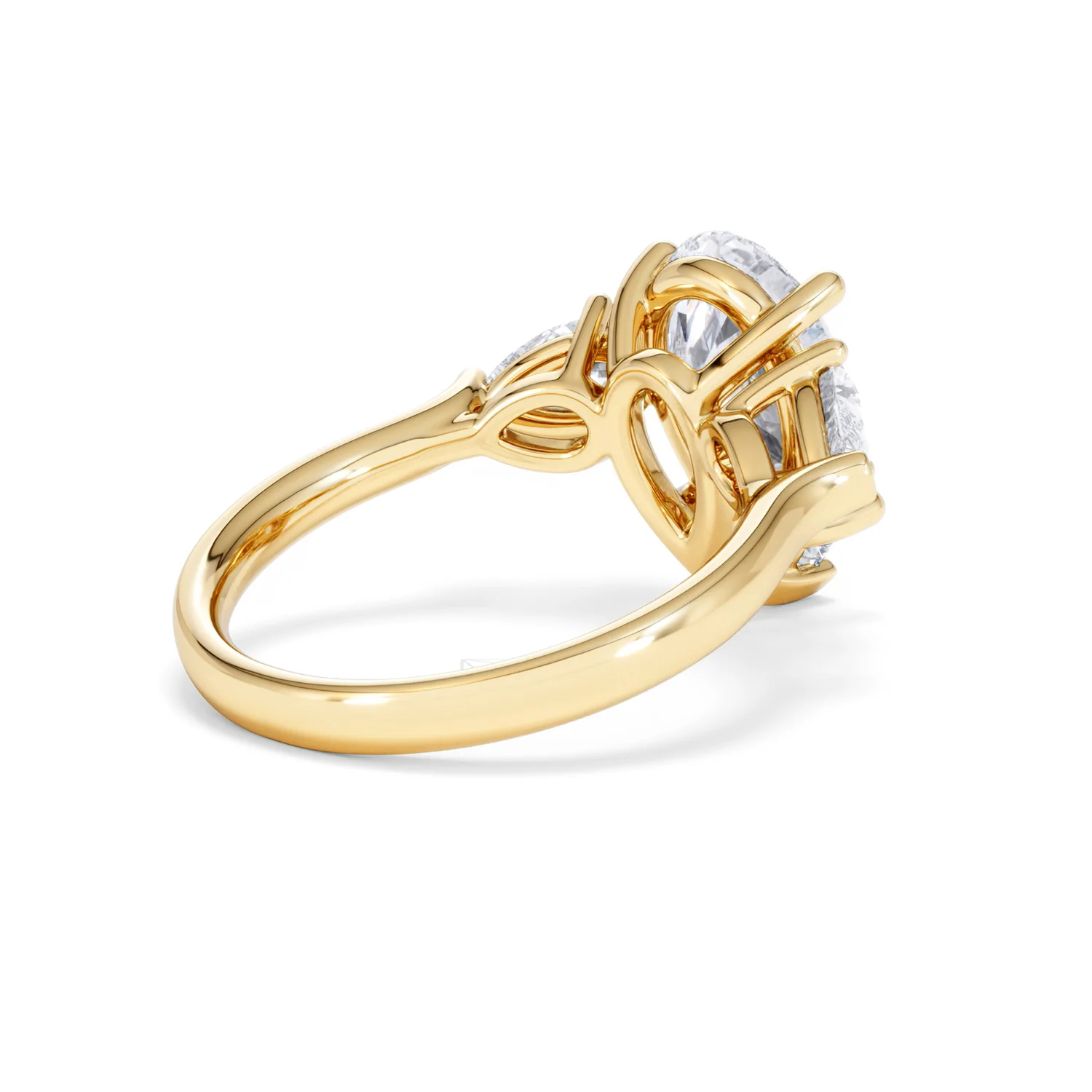 Adore 3.80ct Pear Cut Lab Diamond 3 Stone Engagement Ring in 18K Yellow Gold - Image 37