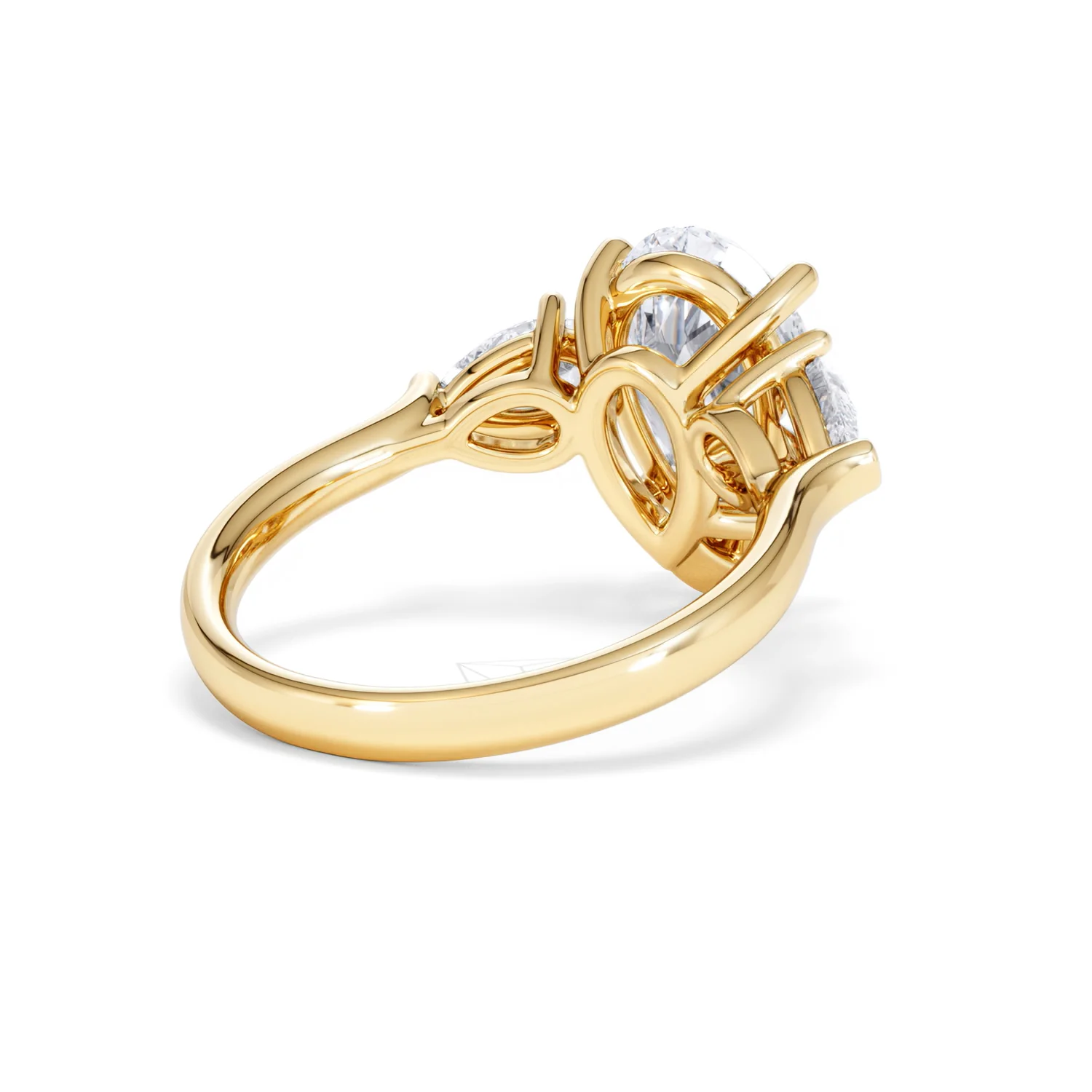 Adore 3.80ct Pear Cut Lab Diamond 3 Stone Engagement Ring in 18K Yellow Gold - Image 39