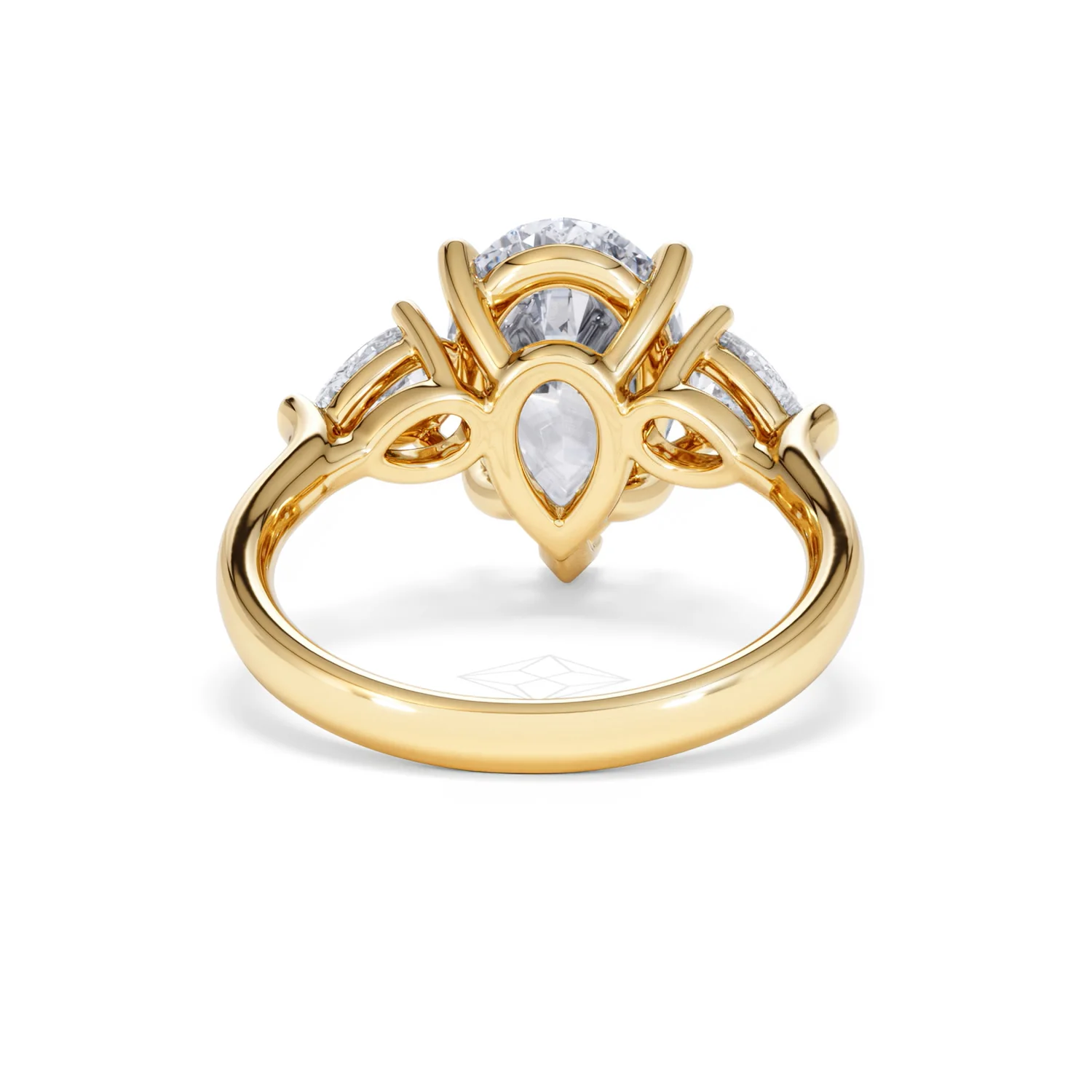 Adore 3.80ct Pear Cut Lab Diamond 3 Stone Engagement Ring in 18K Yellow Gold - Image 46